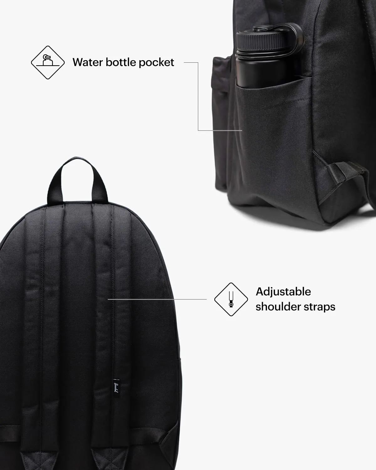 Herschel Classic rugzak 20L Raven Crosshatch compact