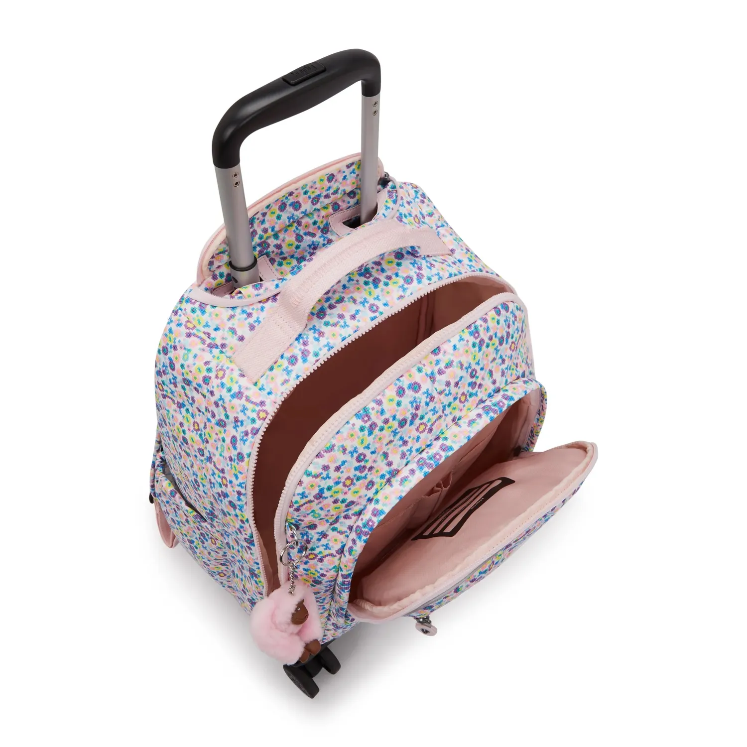 Kipling New Zea rugzak met wielen Digi Flower Print groot