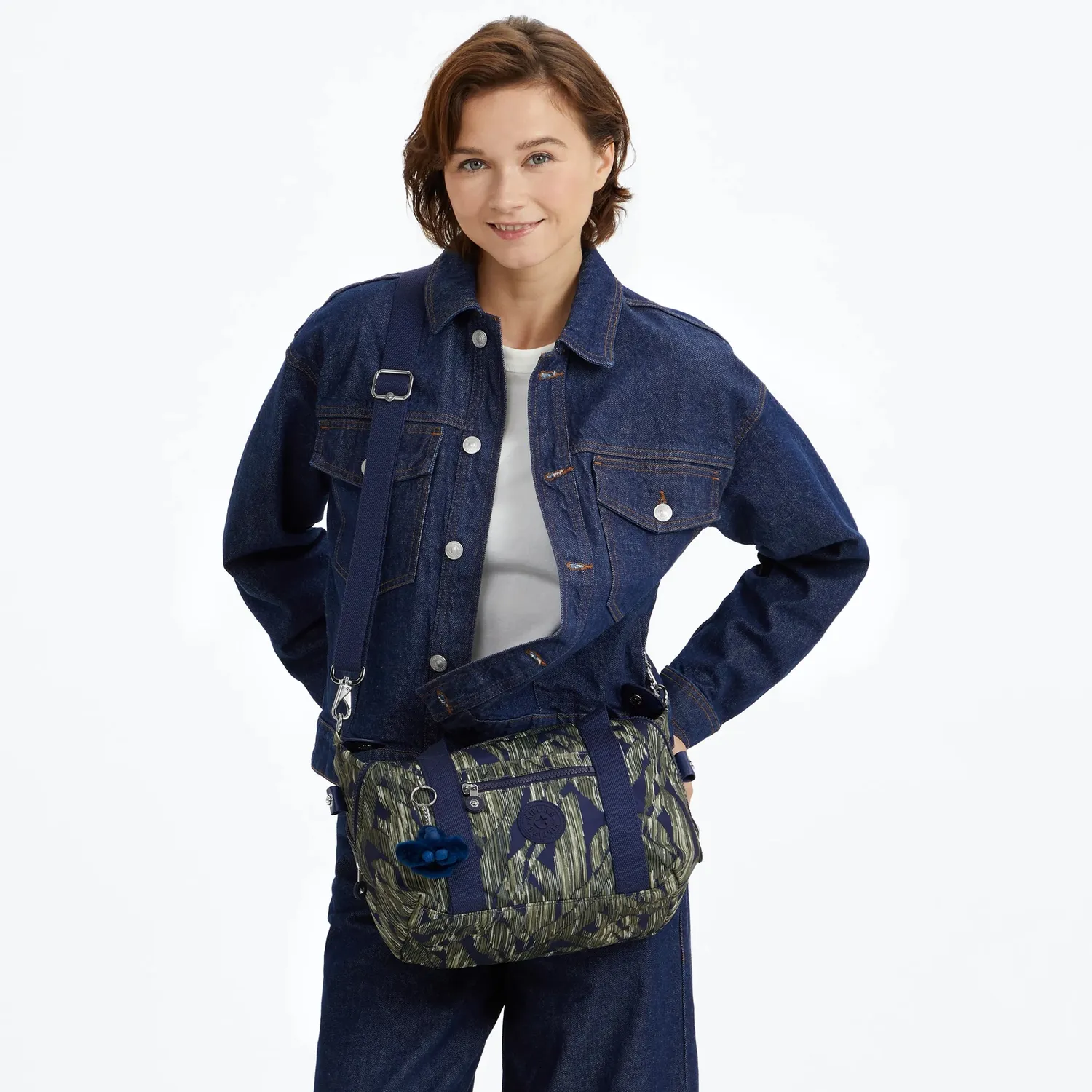 Kipling Art Mini schoudertas Striped Grasses klein extra vakken