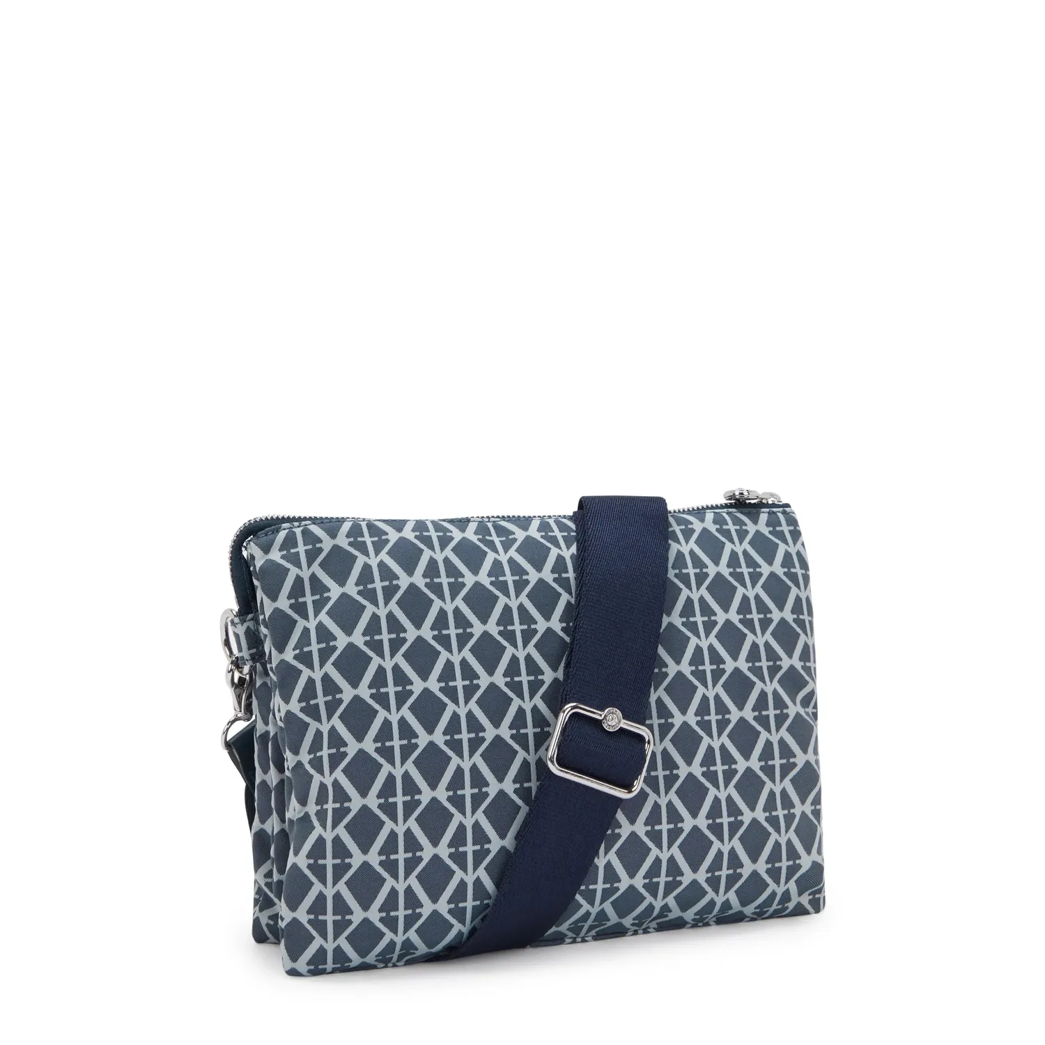 Kipling Riri L crossbodytas Navy Sign Jacquard medium verstelbaar