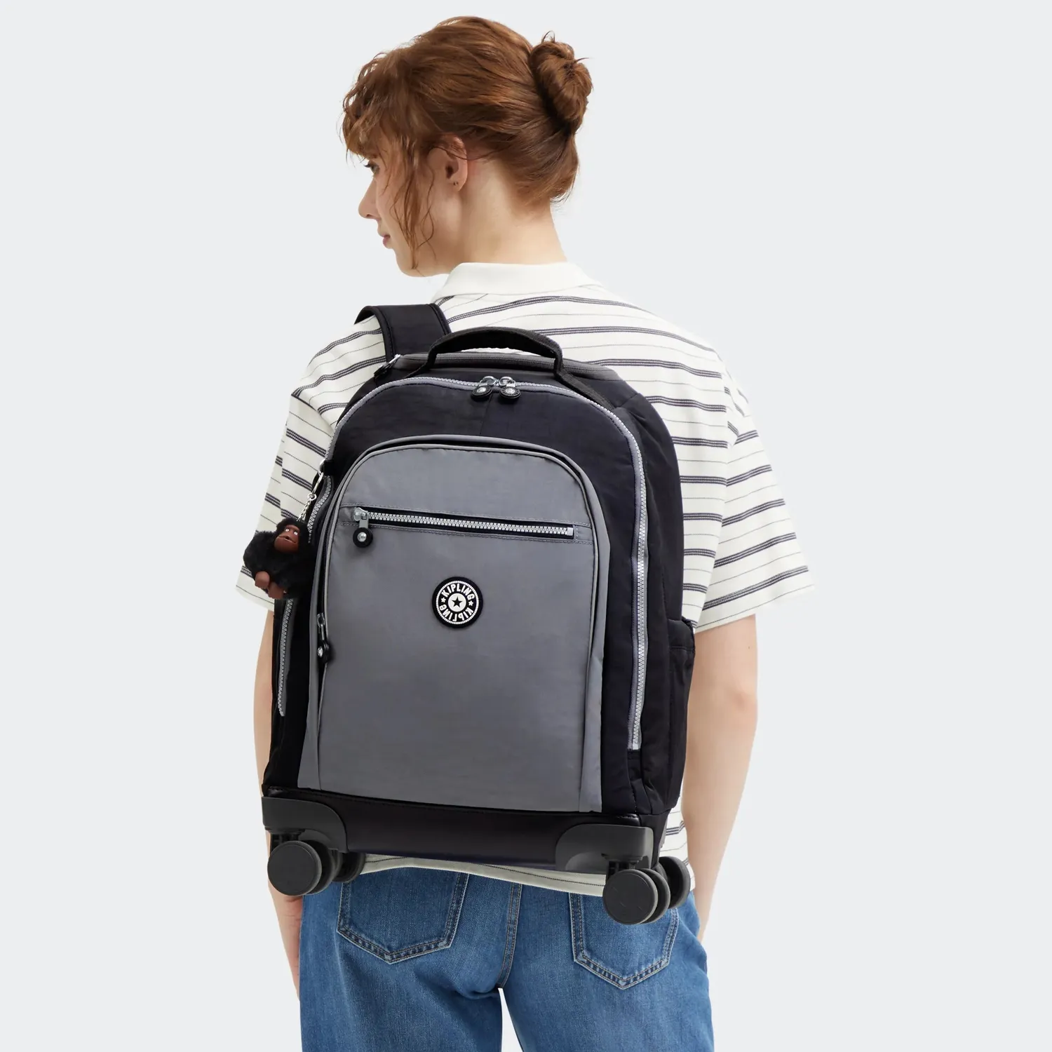 Kipling New Zea rugzak met wielen Space Black Block groot