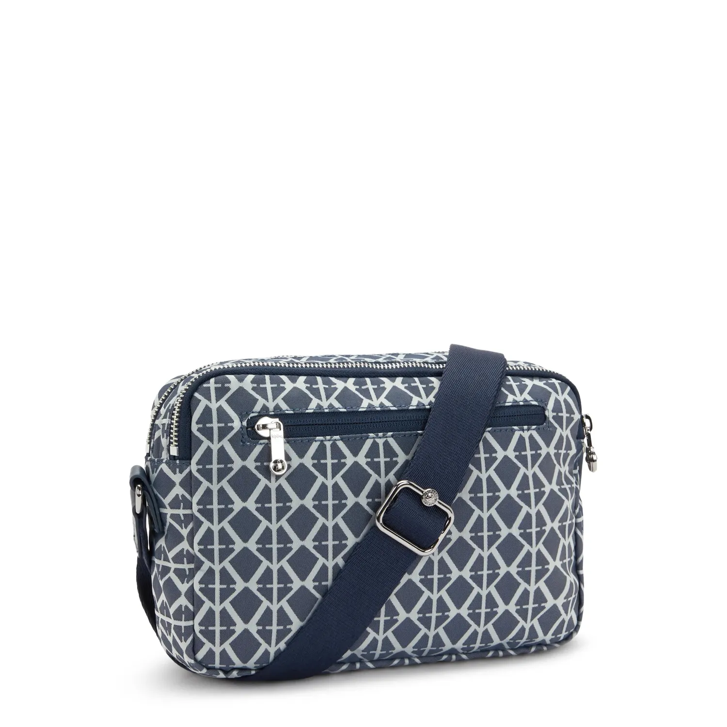 Kipling Abanu M schoudertas Medium Navy Sign Jacquard