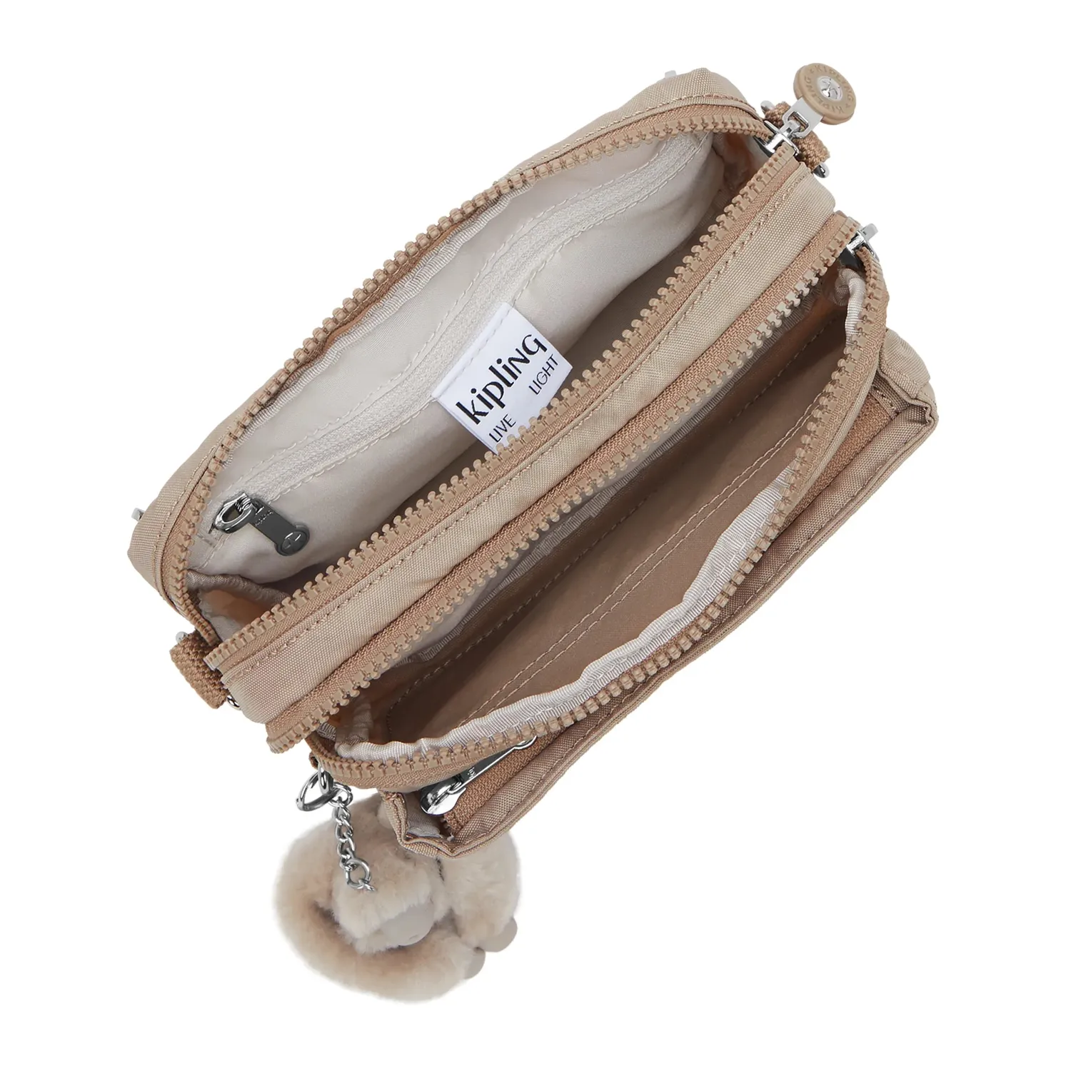 Kipling Abanu Multi crossbody tas Tan Beige klein verstelbaar