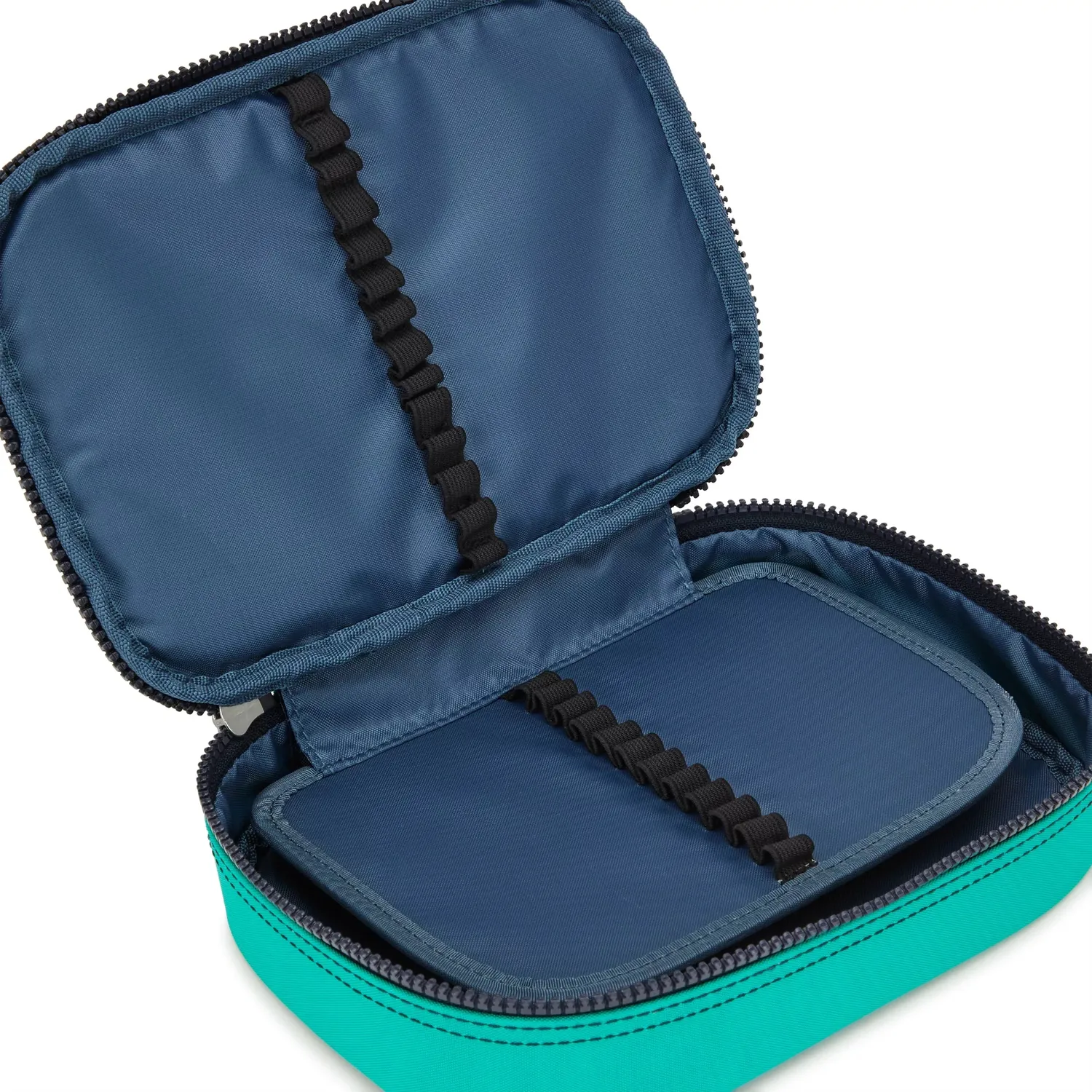 Kipling 100 PENS pennenzak Groot Blue Green Block nylon