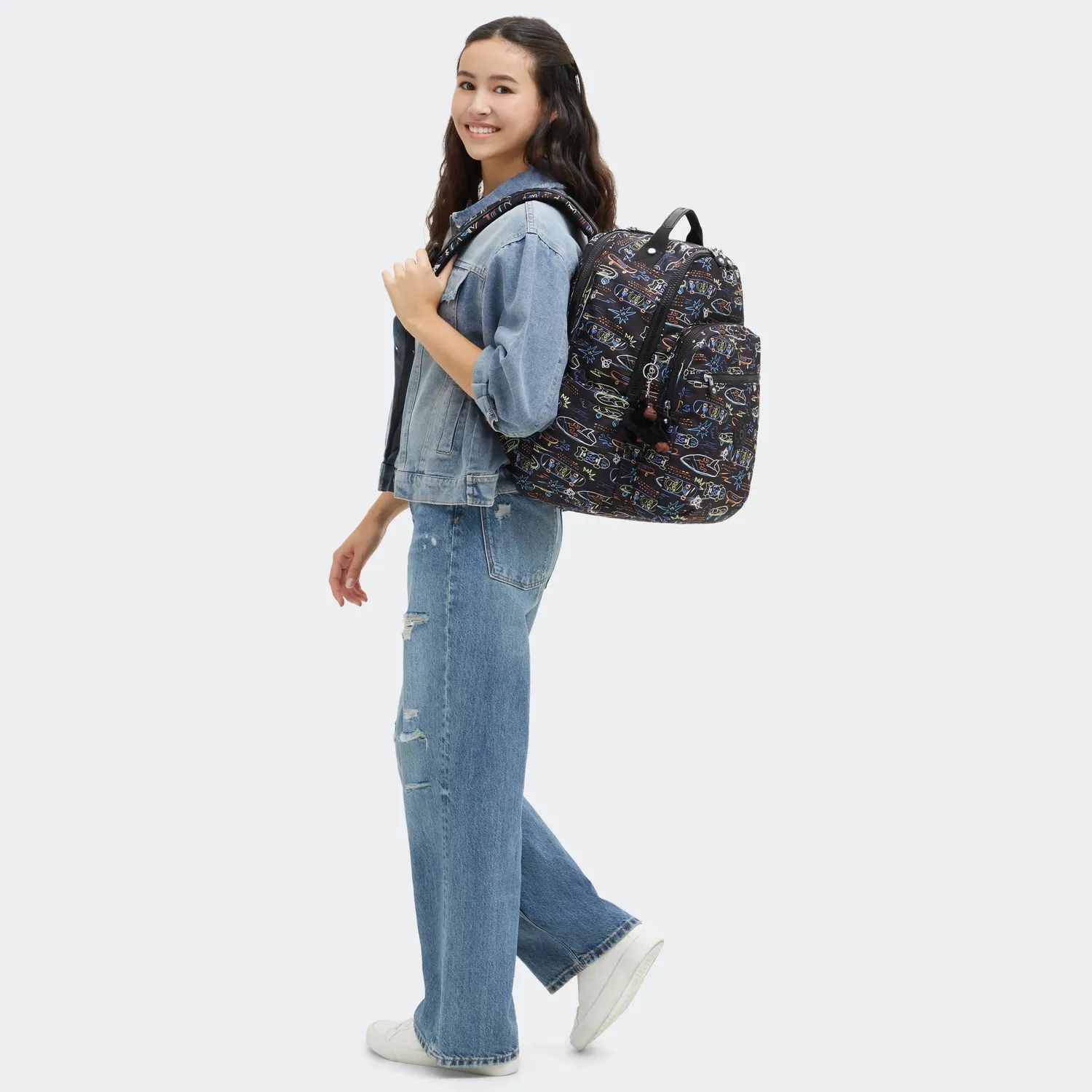 Kipling Seoul College Extra rugzak Neon Skate groot 15 inch