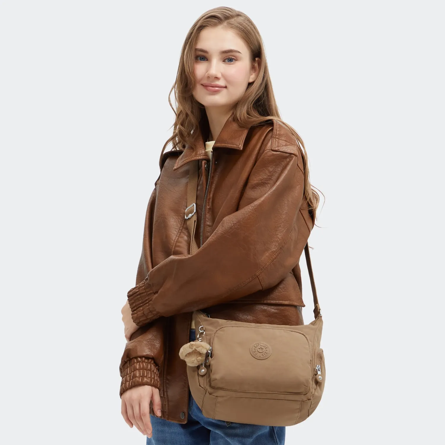 Kipling Gabb S crossbodytas Early Tan Medium verstelbaar