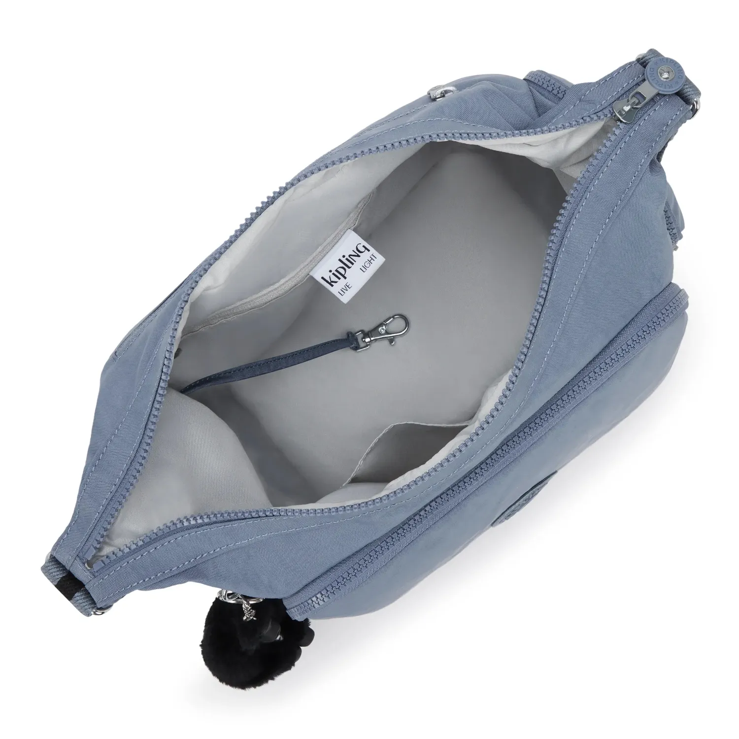 Kipling Gabb crossbody tas Blue Stone groot sleutelkoord