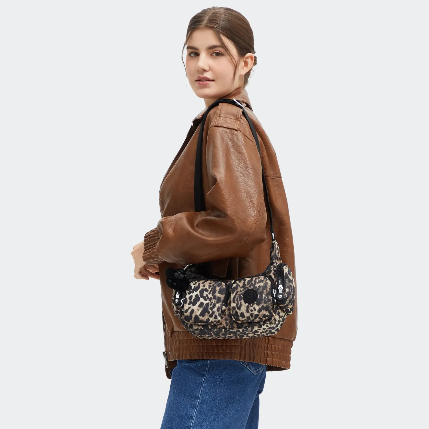 Kipling Rikka S crossbodytas Wild Leopard klein