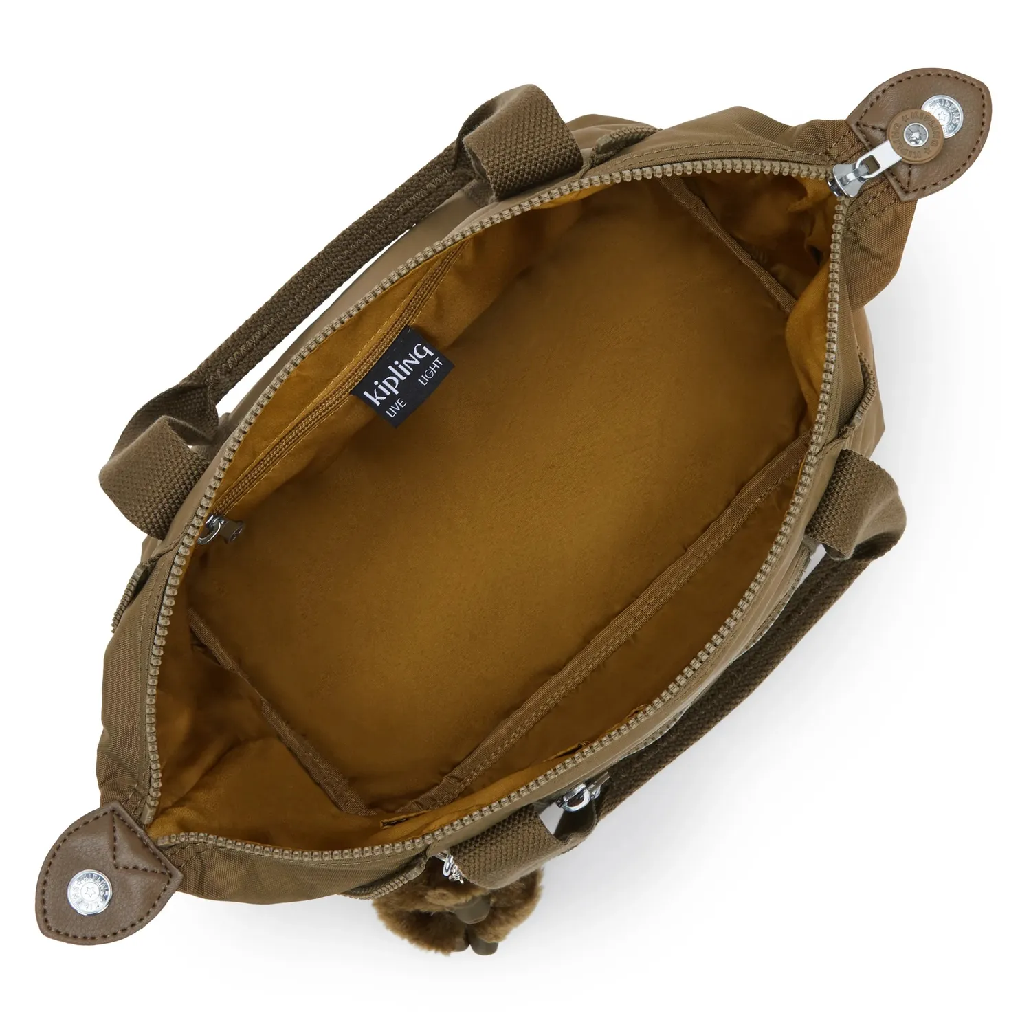 Kipling Art Mini schoudertasje Smooth Khaki klein praktisch
