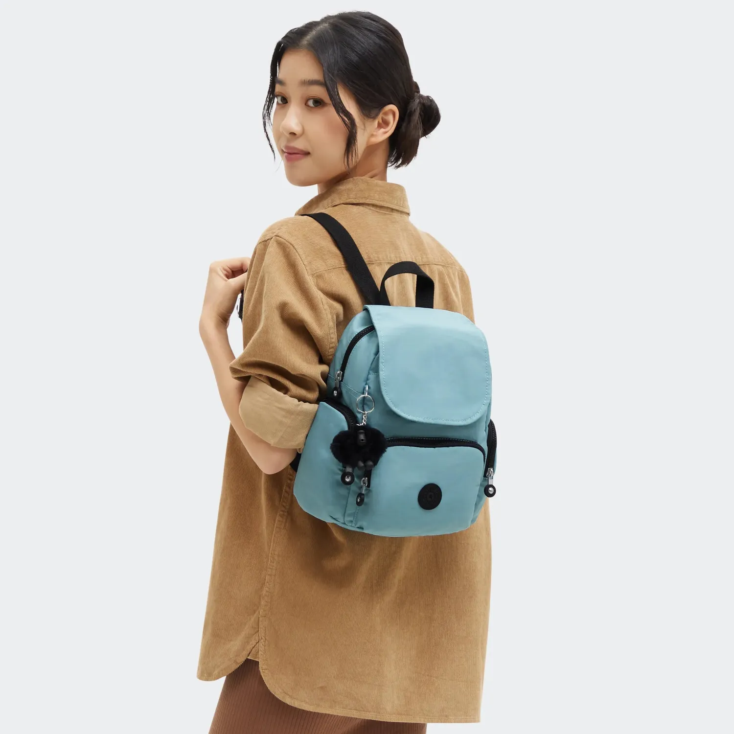Kipling City Zip Mini rugzak Muted Sage veel vakken
