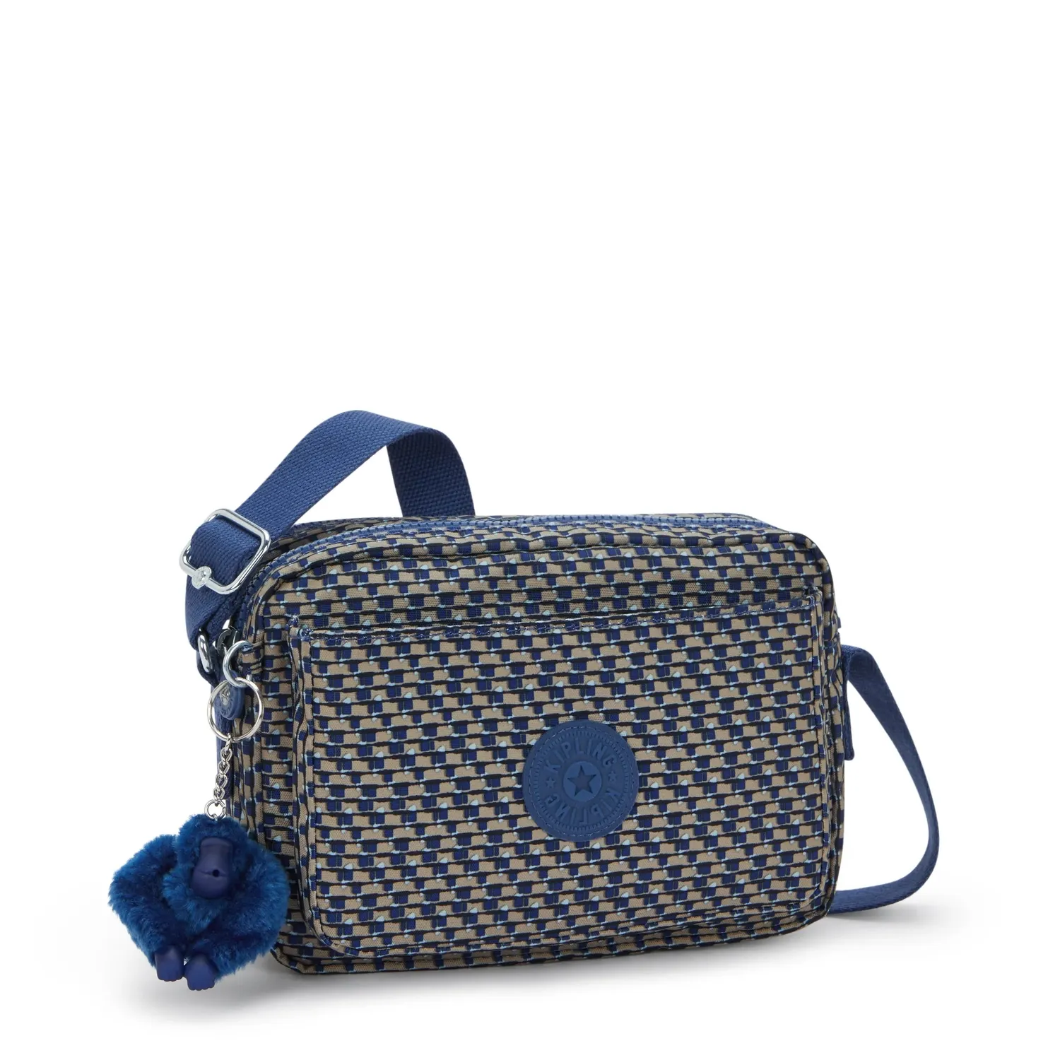 Kipling Abanu M crossbody tas Blue on Wire Medium dubbel vak