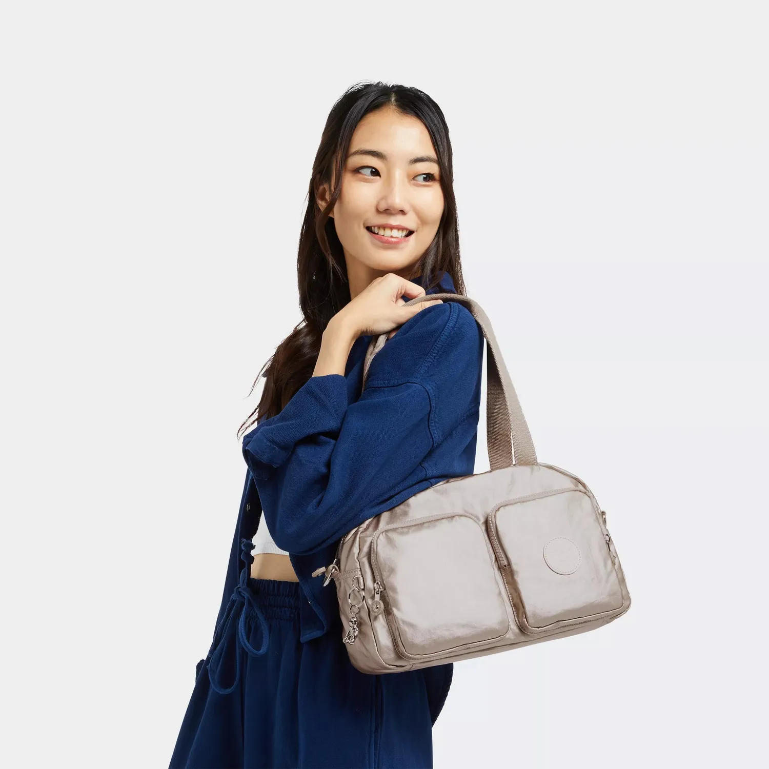 Kipling Cool Defea handtas Medium Metallic Glow afneembare riem