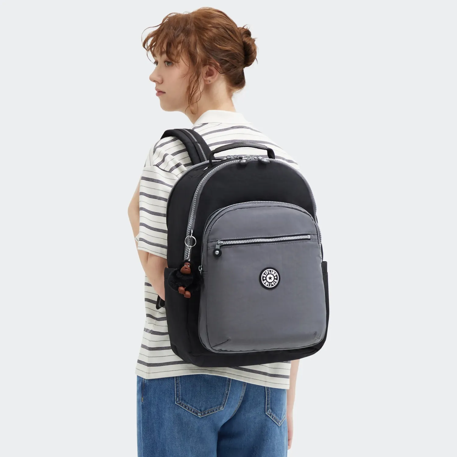 Kipling Seoul College Extra rugzak Space Black Block groot zwart