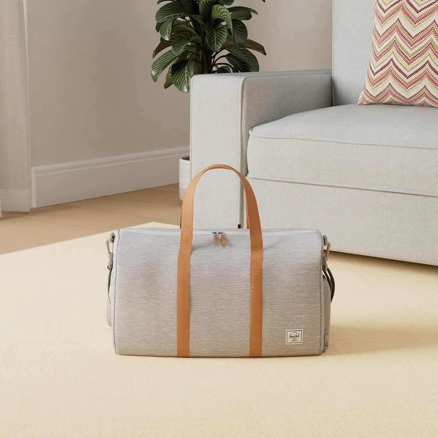 Herschel Novel Duffle reistas Light Grey Crosshatch weekendtas