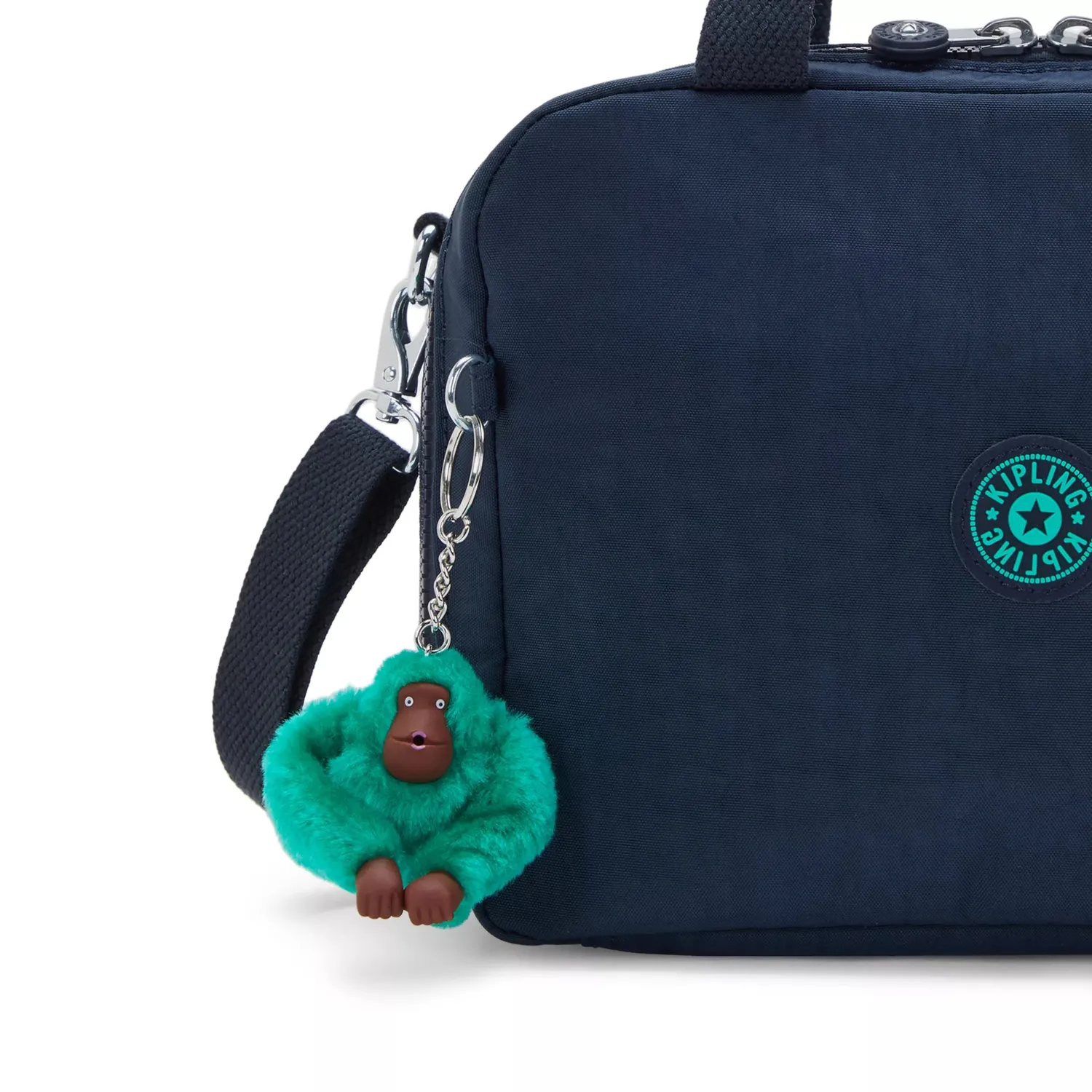 Kipling Miyo lunchtas Blue Green Block groot geisoleerd