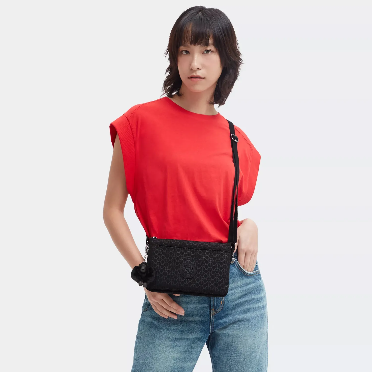 Kipling Riri crossbodytas klein Signature Emb geborduurd