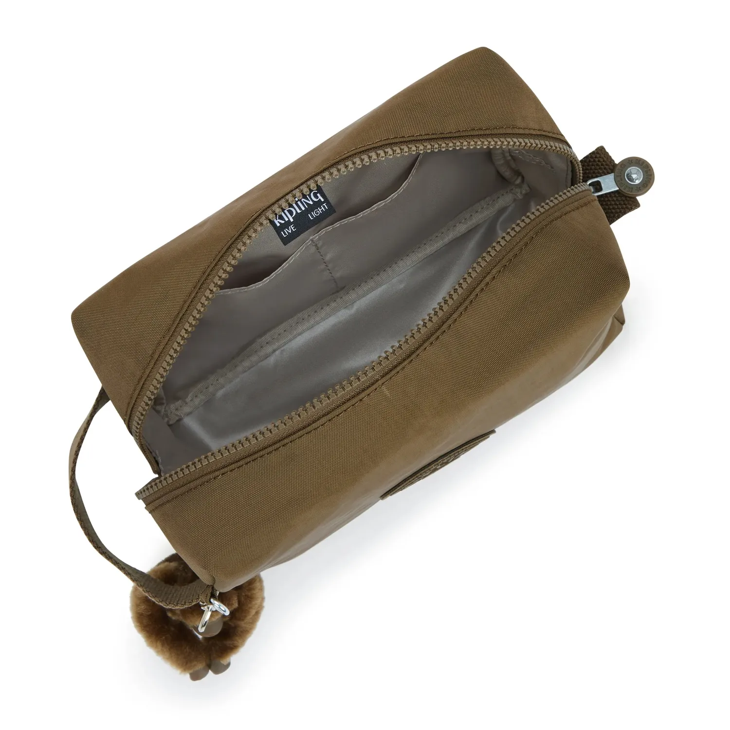 Kipling Parac toilettas groot Smooth Khaki afveegbaar