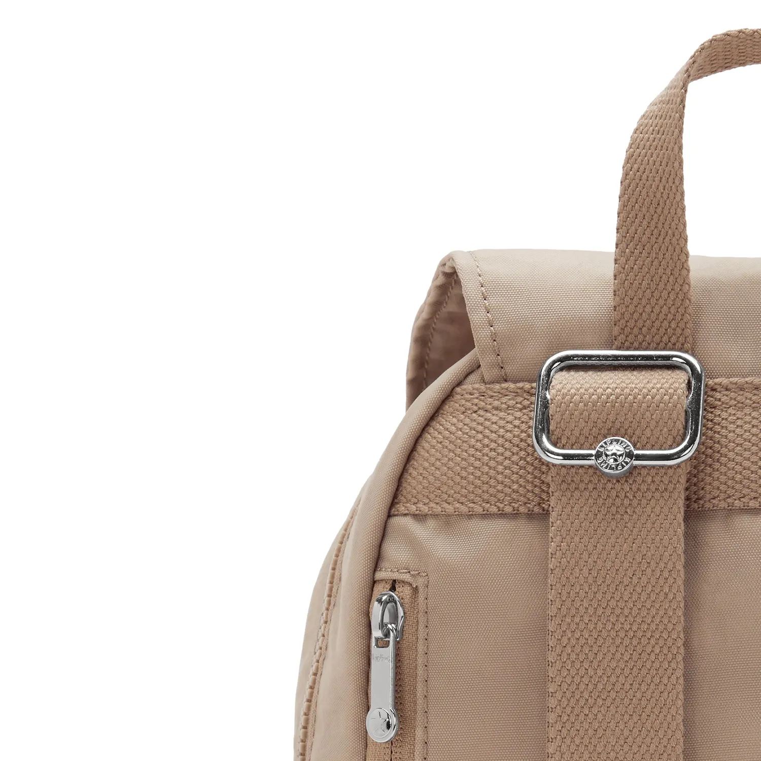 Kipling City Pocket Mini rugzak klein Tan Beige met klep