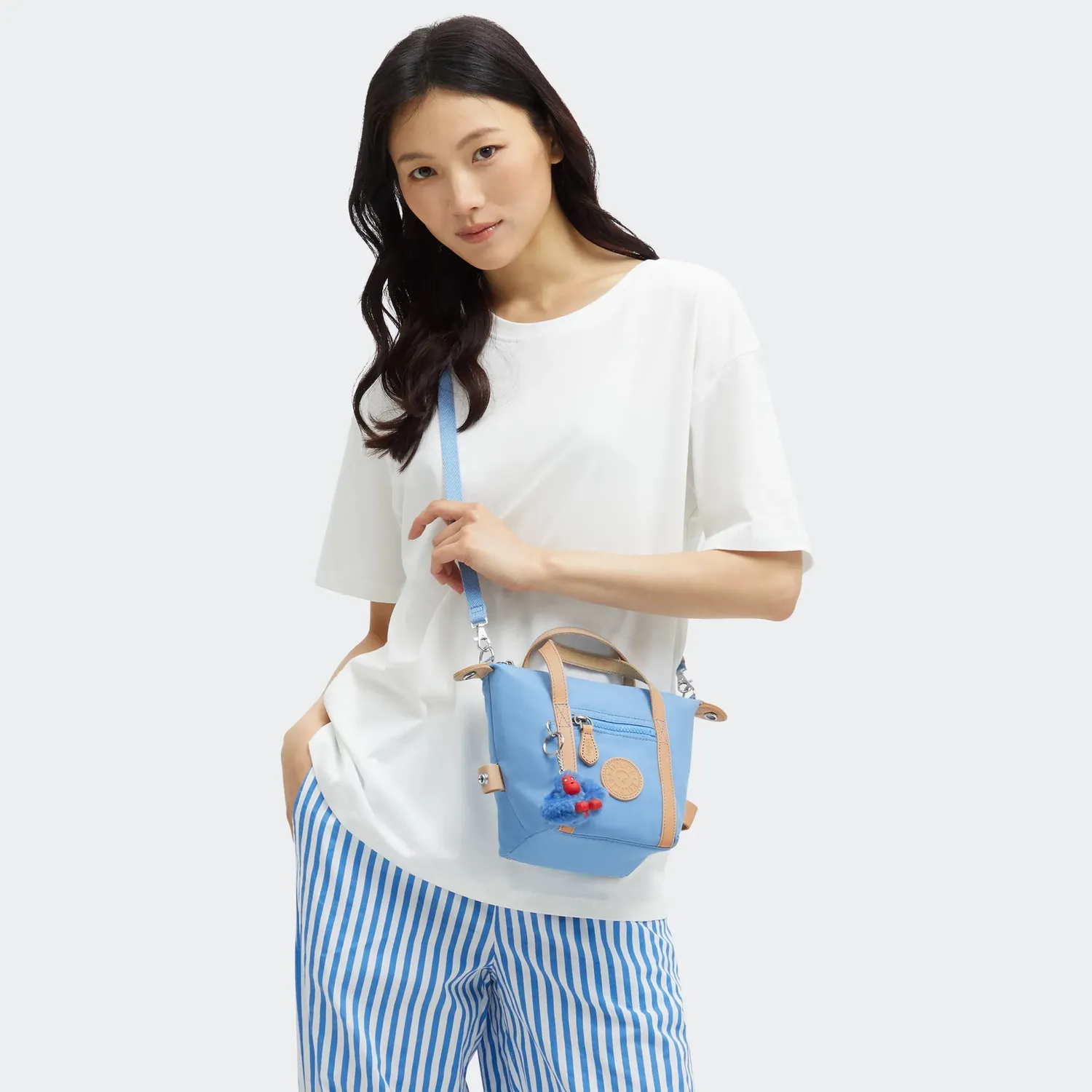 Kipling Boxy Art S handtas klein Cotton Air Blue – crossbody