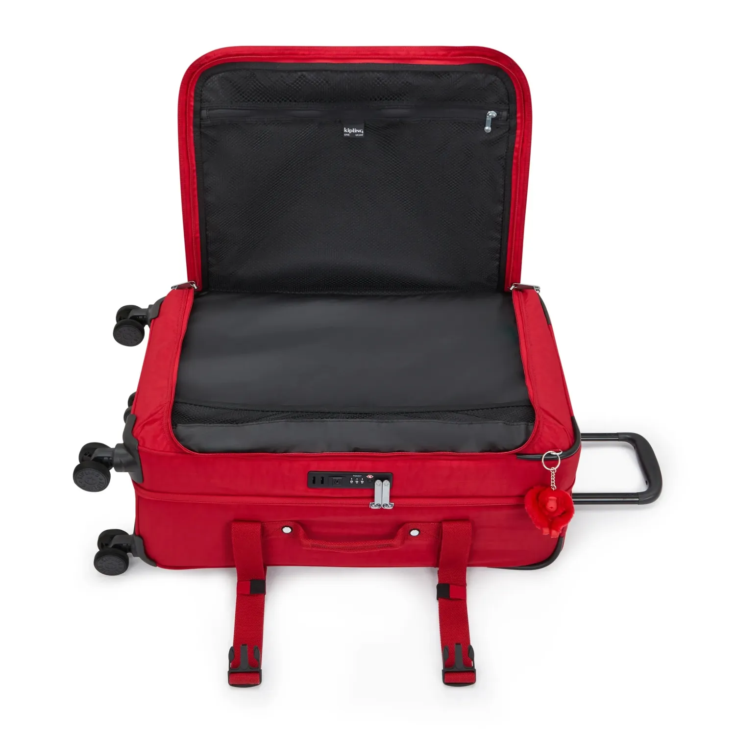 Kipling Spontaneous M koffer Medium Ruby Red TSA-slot