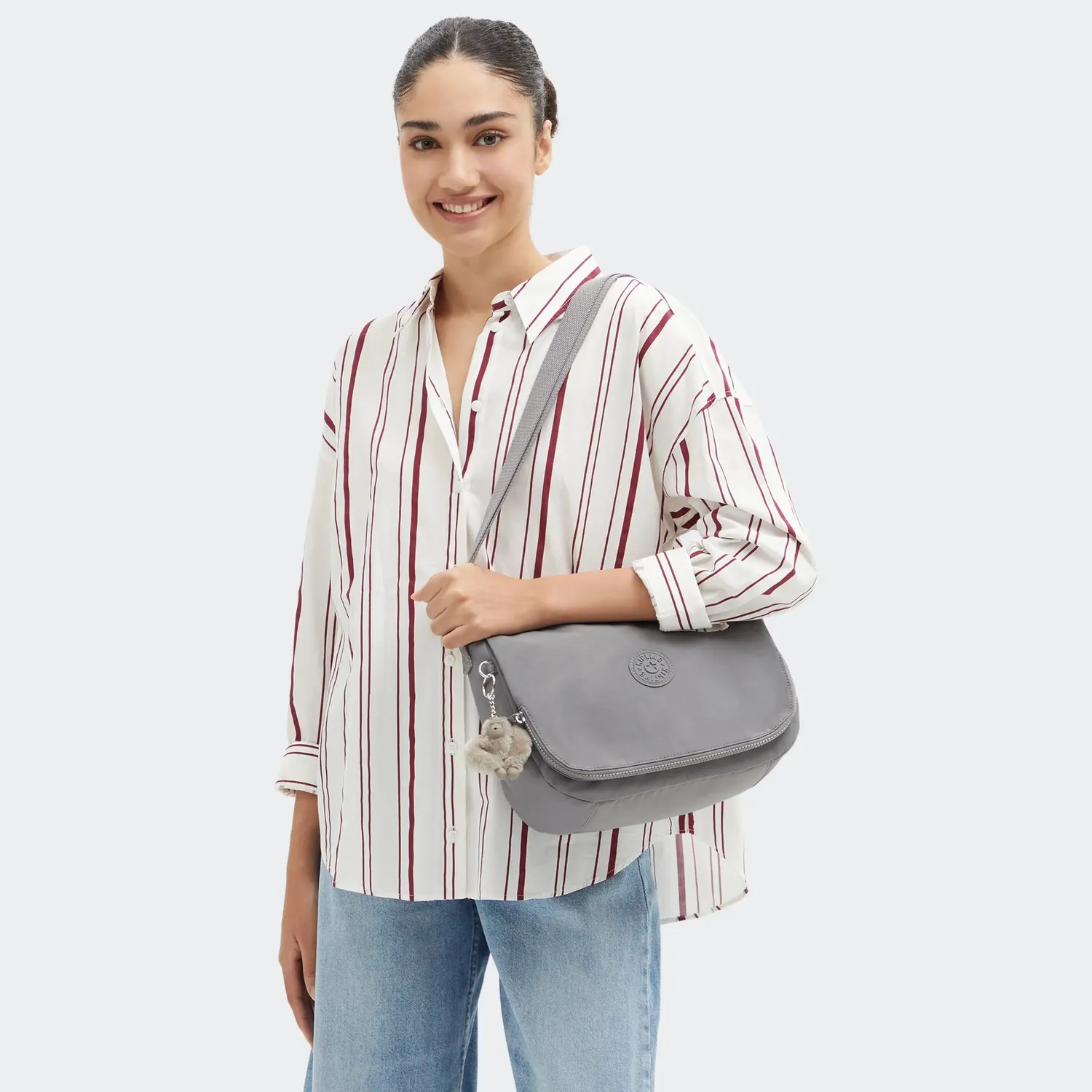 Kipling Earthbeat M schoudertas Inviting Grey medium crossbody