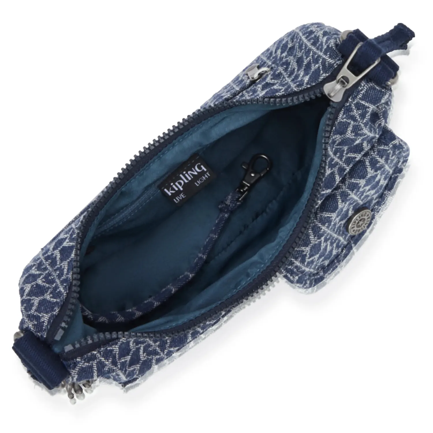 Kipling Kenda crossbodytas Signature Denim klein licht