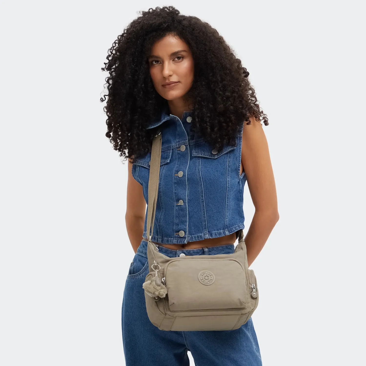 Kipling Gabb S crossbodytas Medium Soft Taupe neutraal