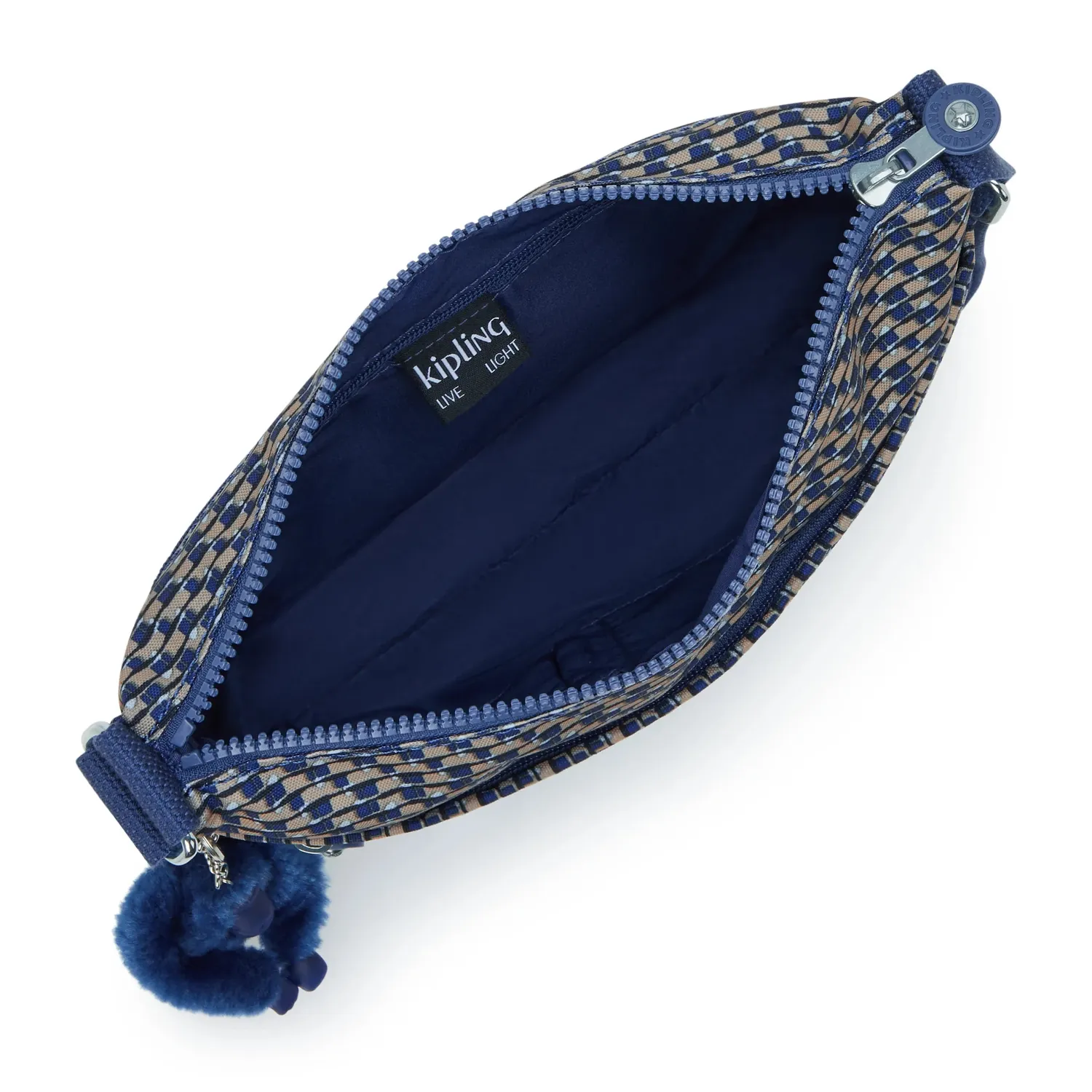 Kipling Arto crossbody tas Blue on Wire Medium waterafstotend