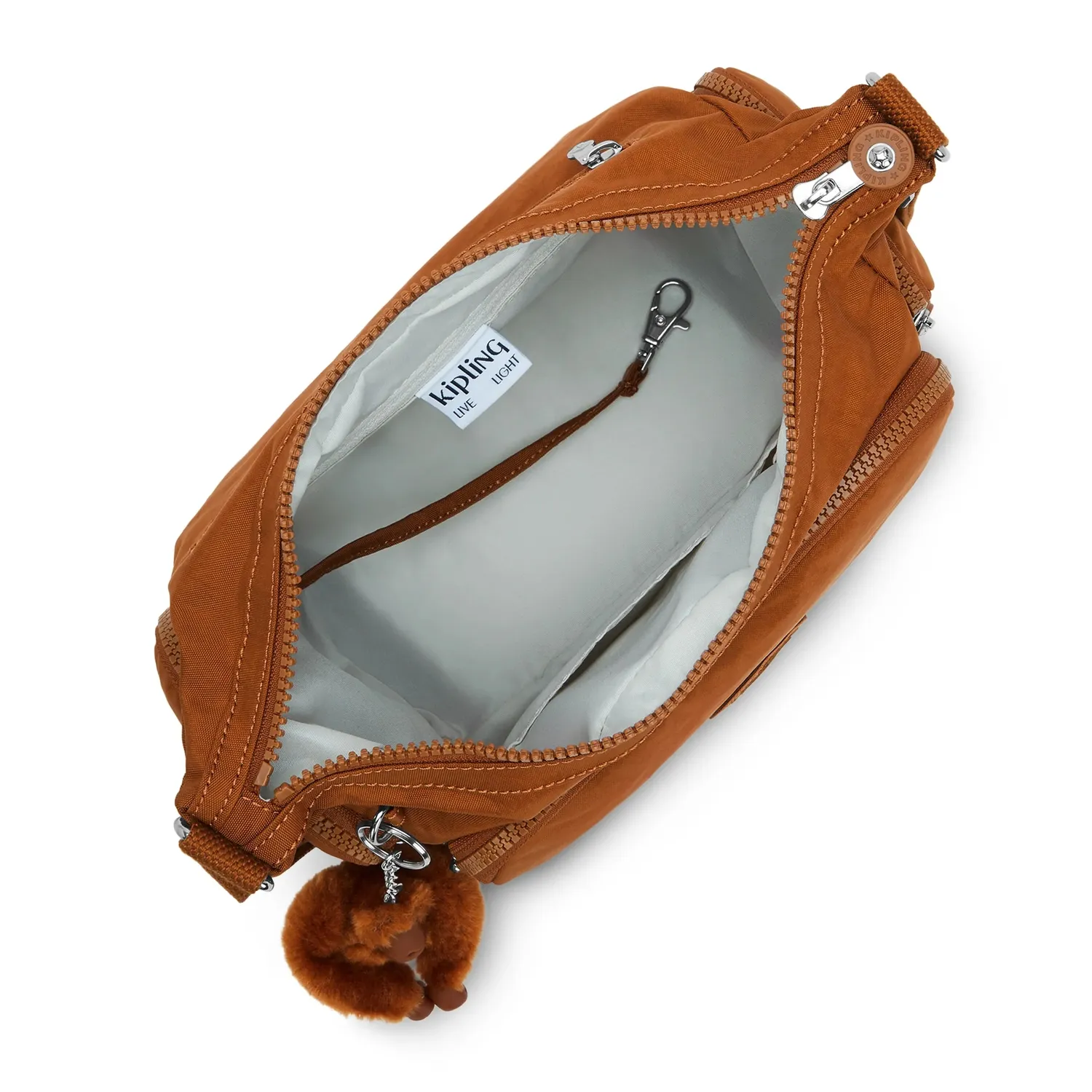 Kipling Gabb S crossbodytas Stylish Mokka medium met binnenvakken