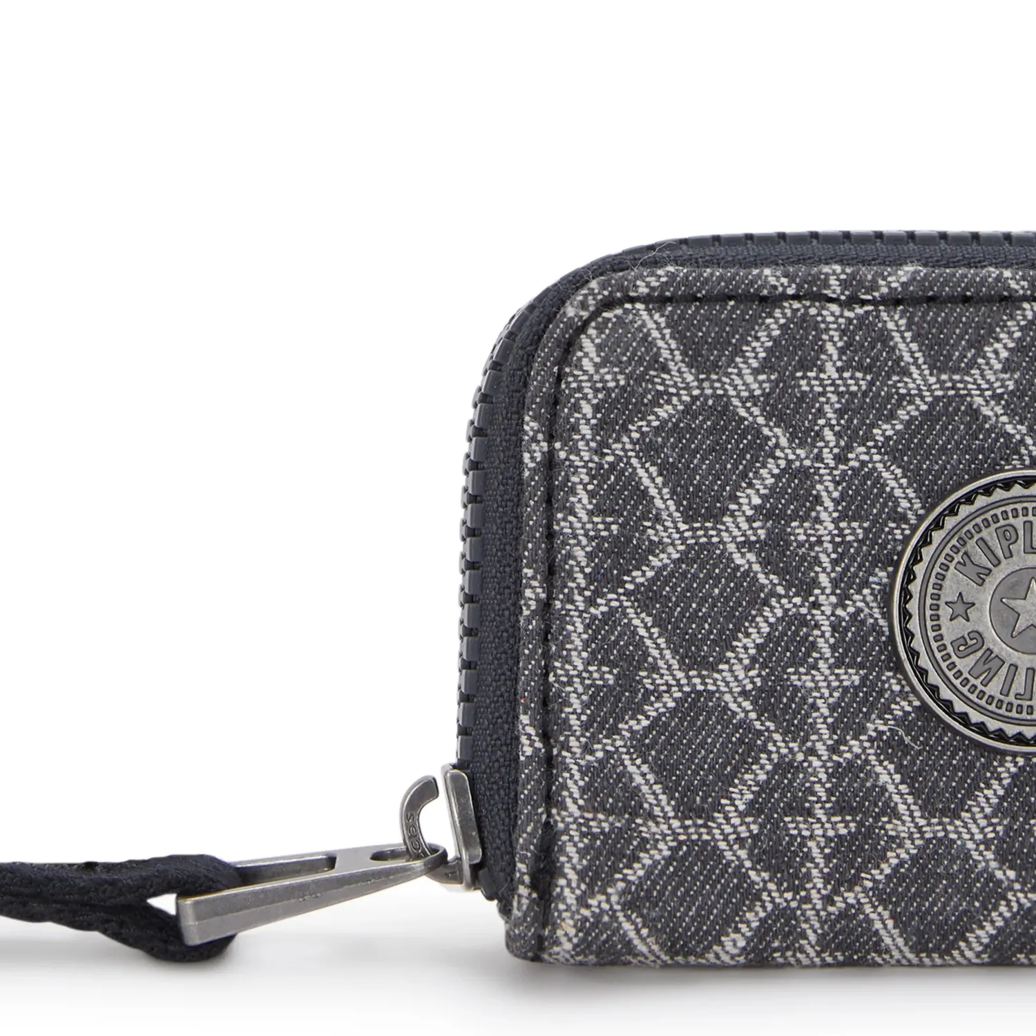 Kipling Cash Buddy portemonnee Klein Grey Denim Jacquard rits
