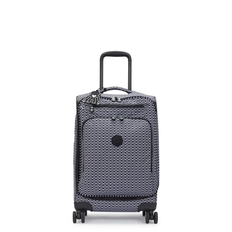 Kipling New Youri Spin S koffer Signature Print klein licht