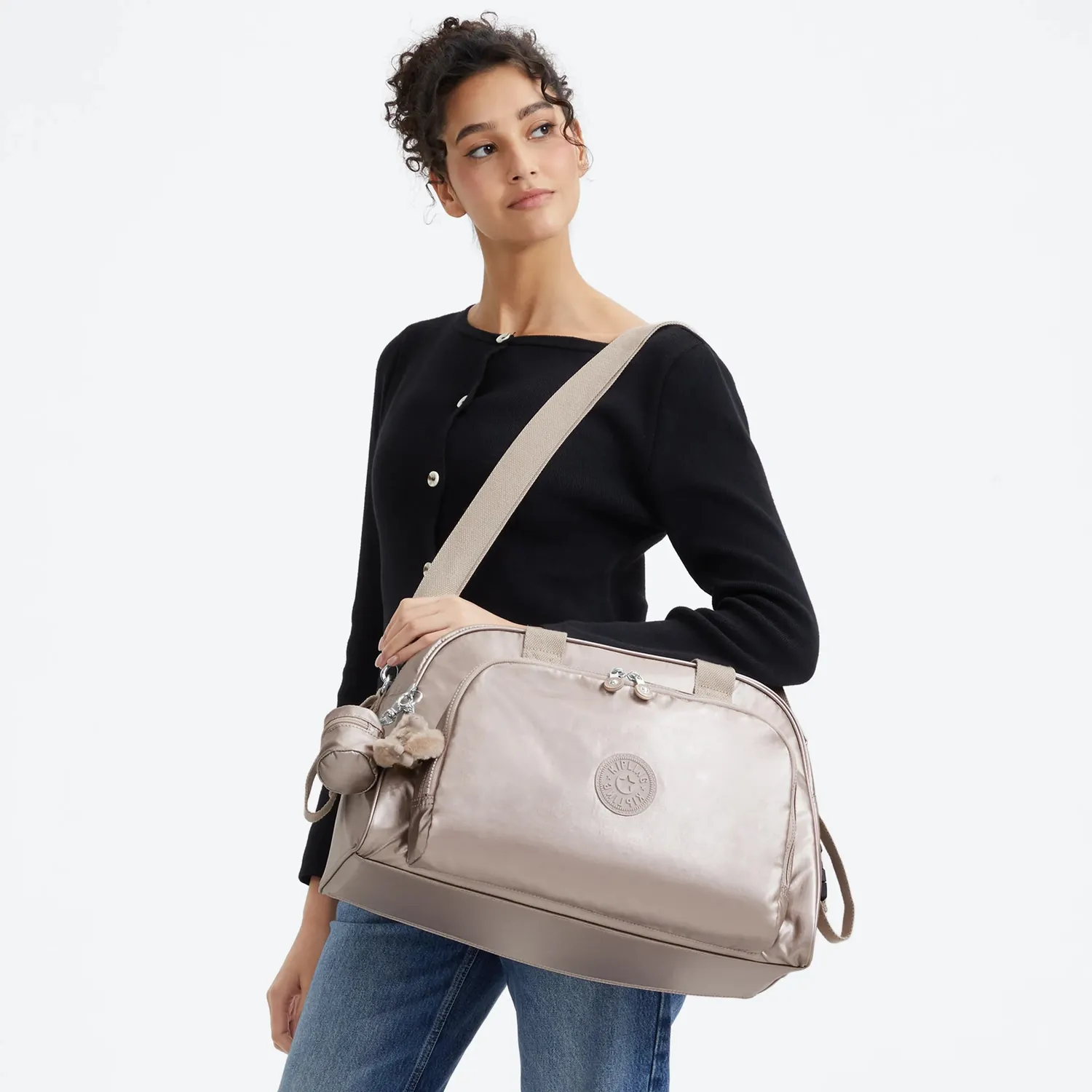 Kipling Camama luiertas Tiny Metallic Glow groot met mat