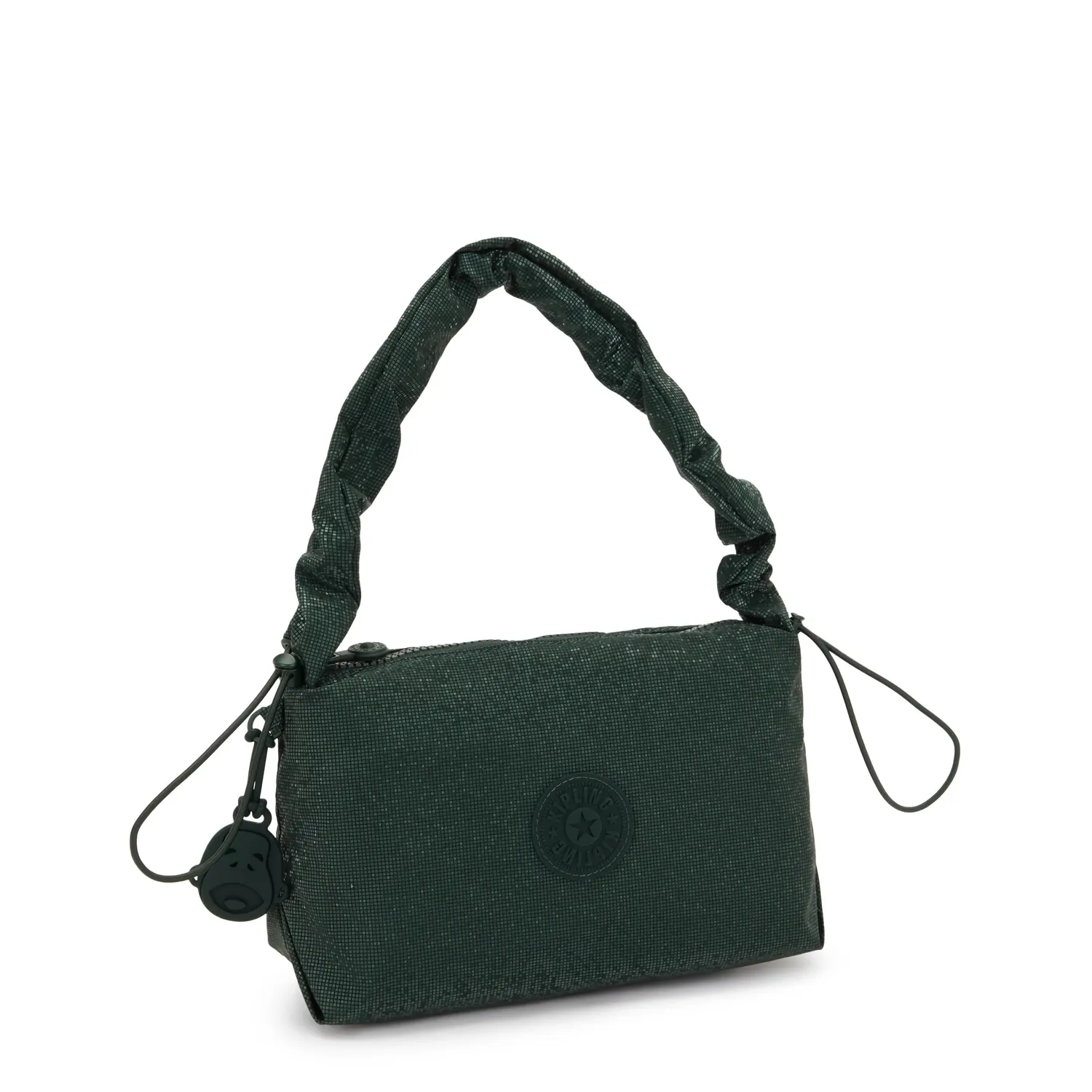 Kipling Eleni kleine schoudertas Shiny Pixel Green rits