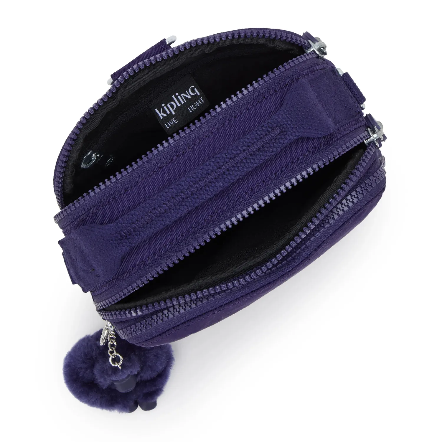 Kipling Cahir crossbody Moonlit Blue klein met ritsvakken