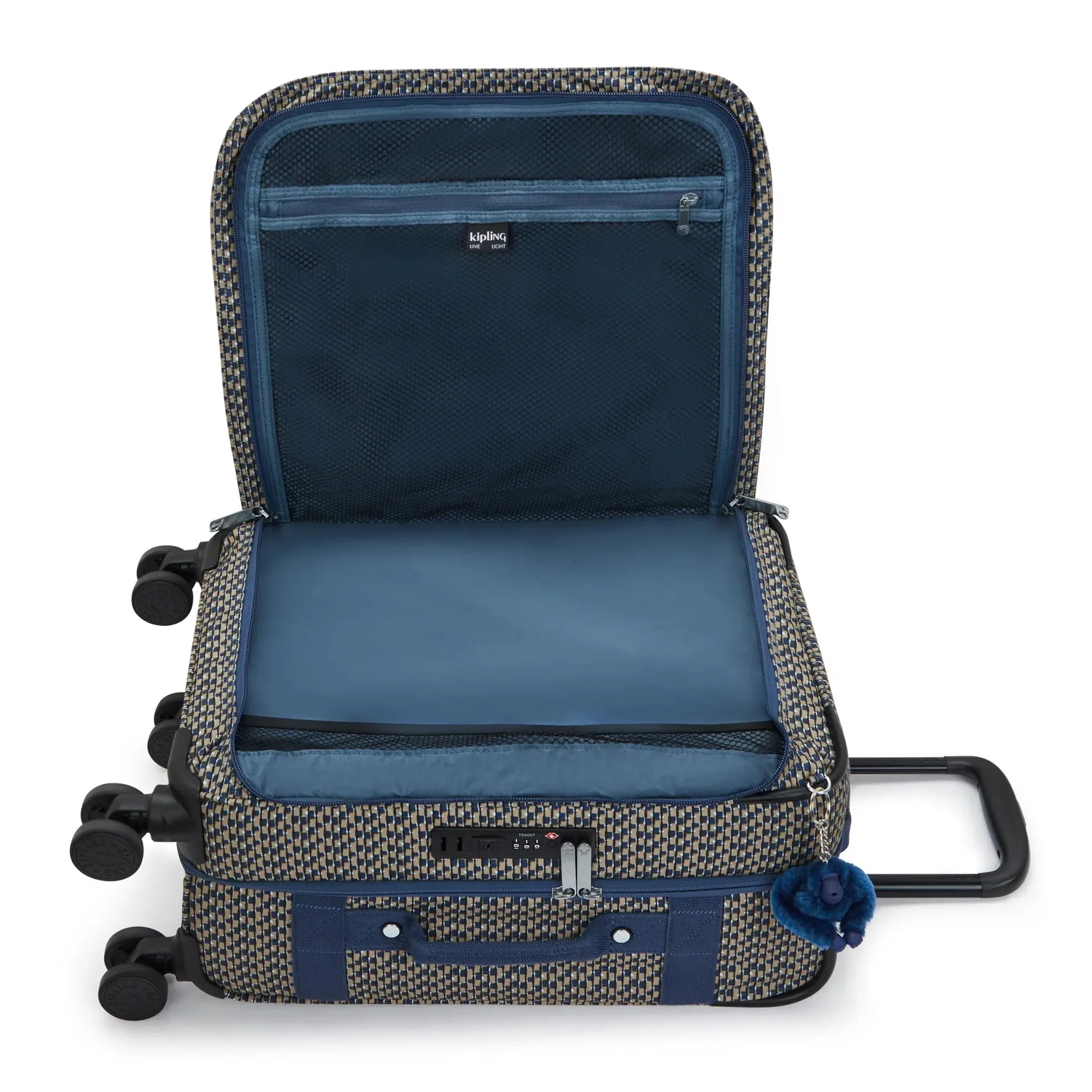 Kipling Spontaneous S Koffer Klein Blue on Wire lichtgewicht