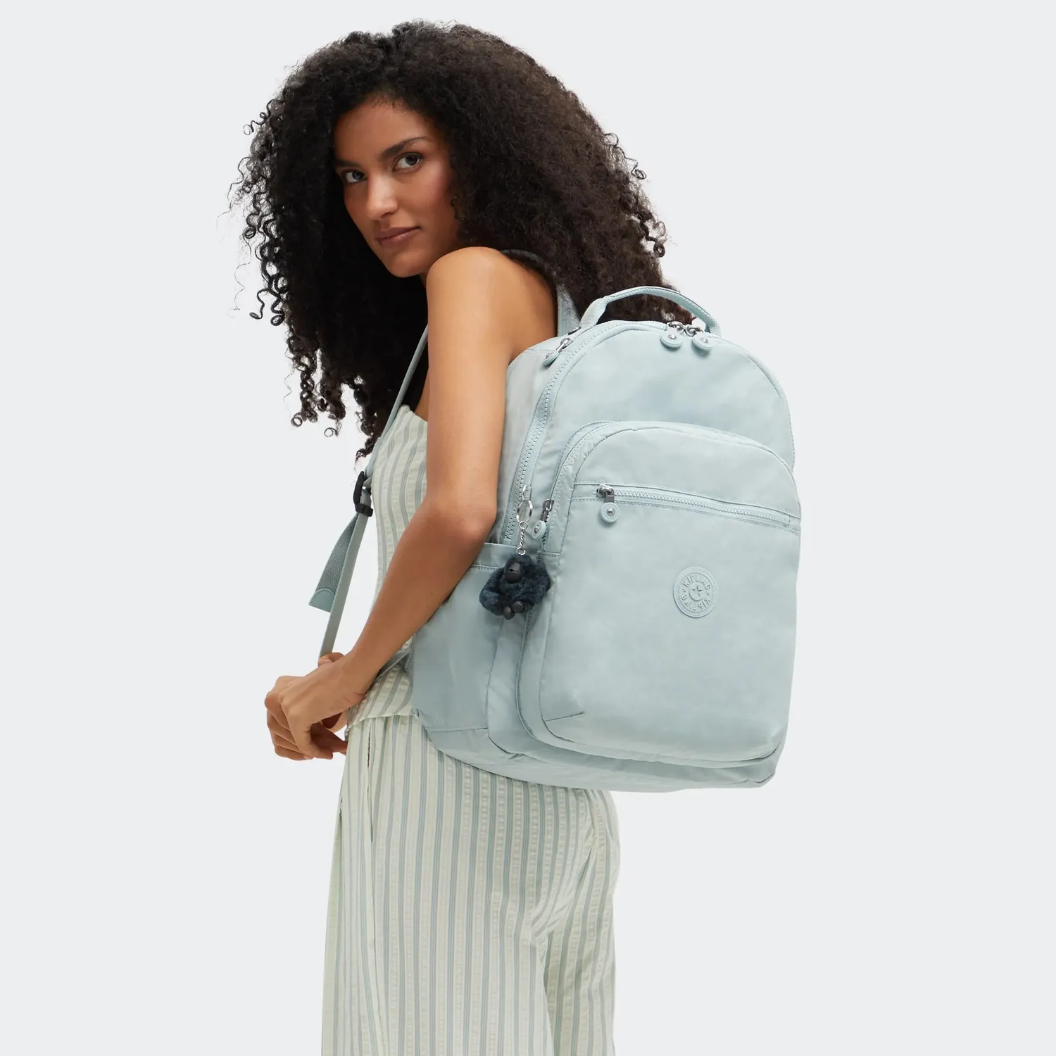 Kipling Seoul rugzak Groot Breezy Blue 15 inch waterafstotend