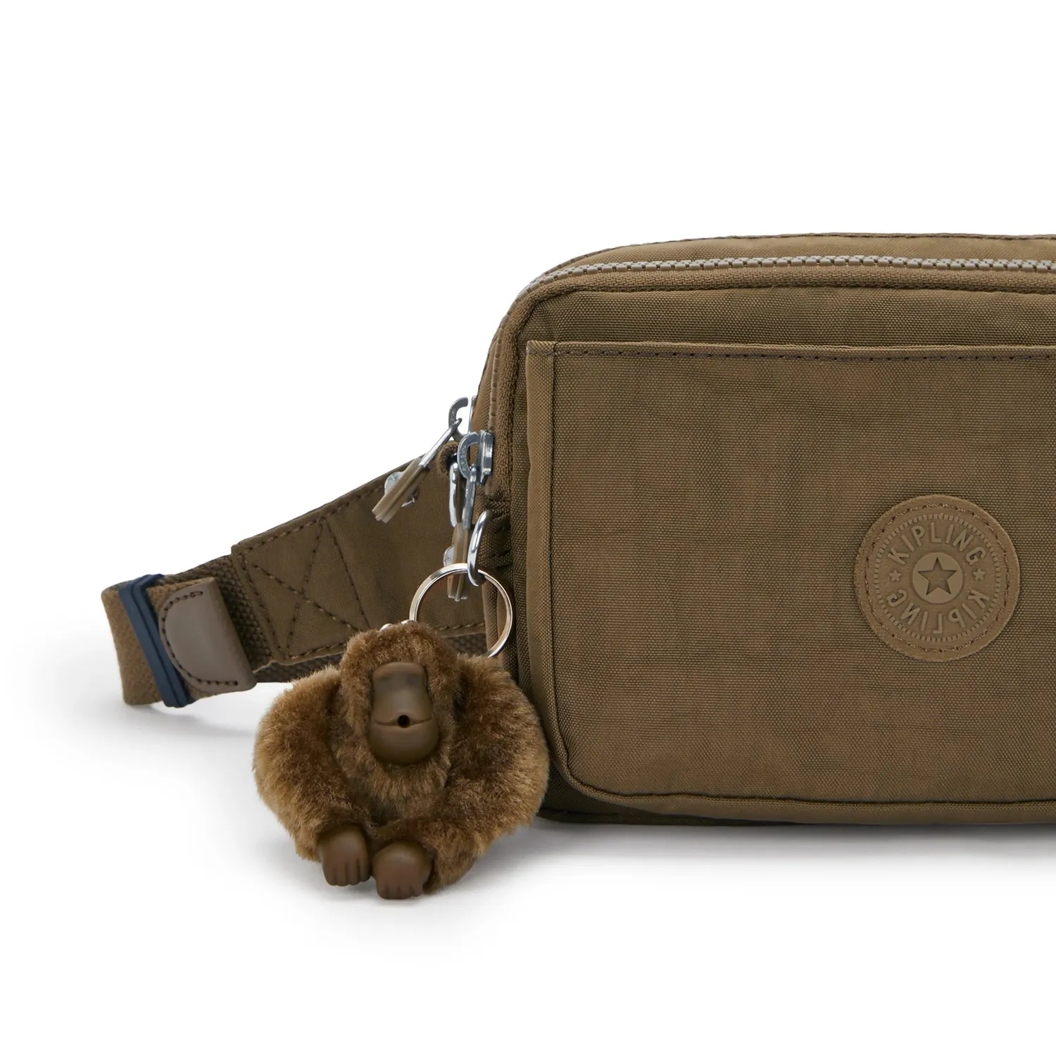 Kipling Abanu Multi schoudertasje Klein Smooth Khaki vakindeling