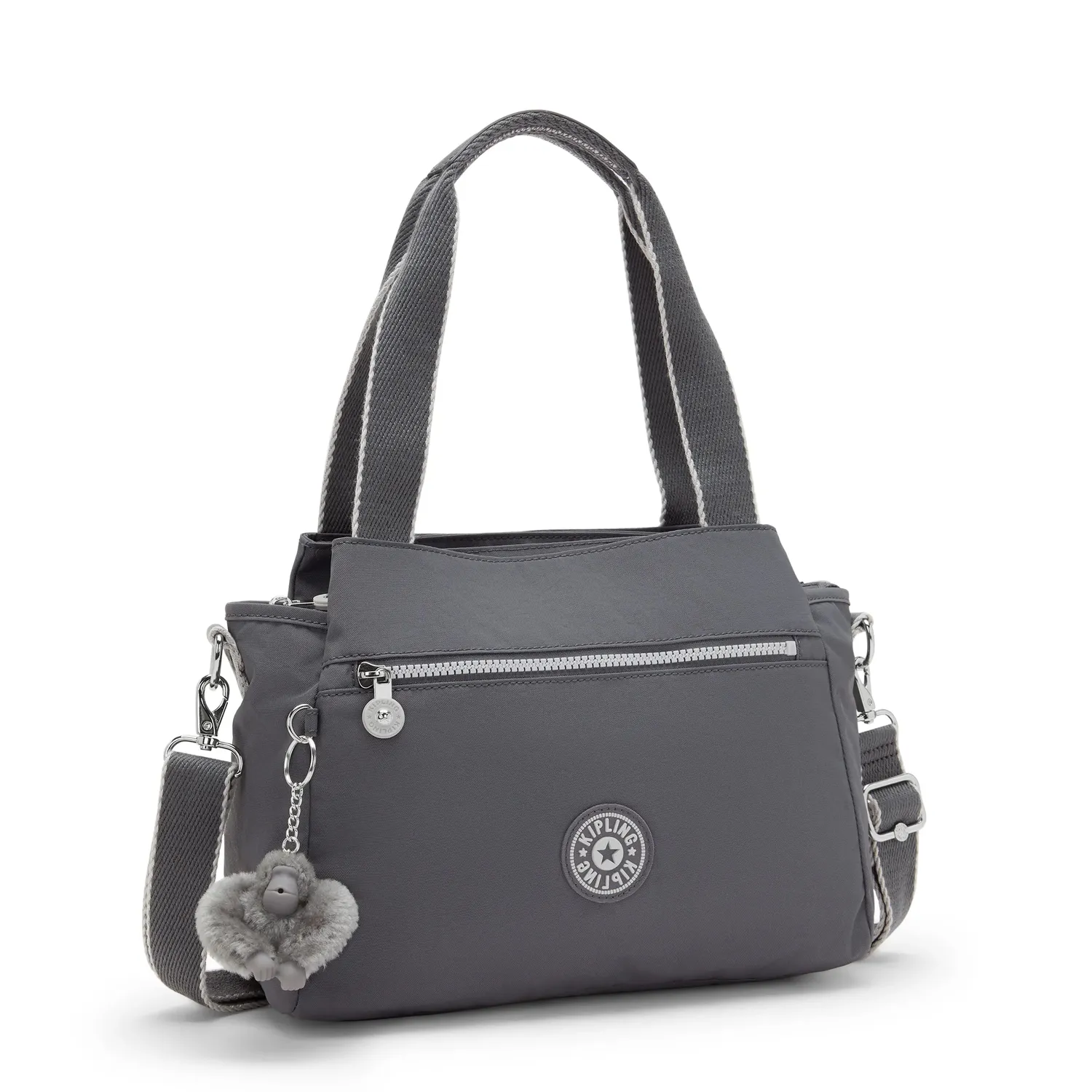 Kipling Elysia schoudertas Moonlit Grey medium vakken