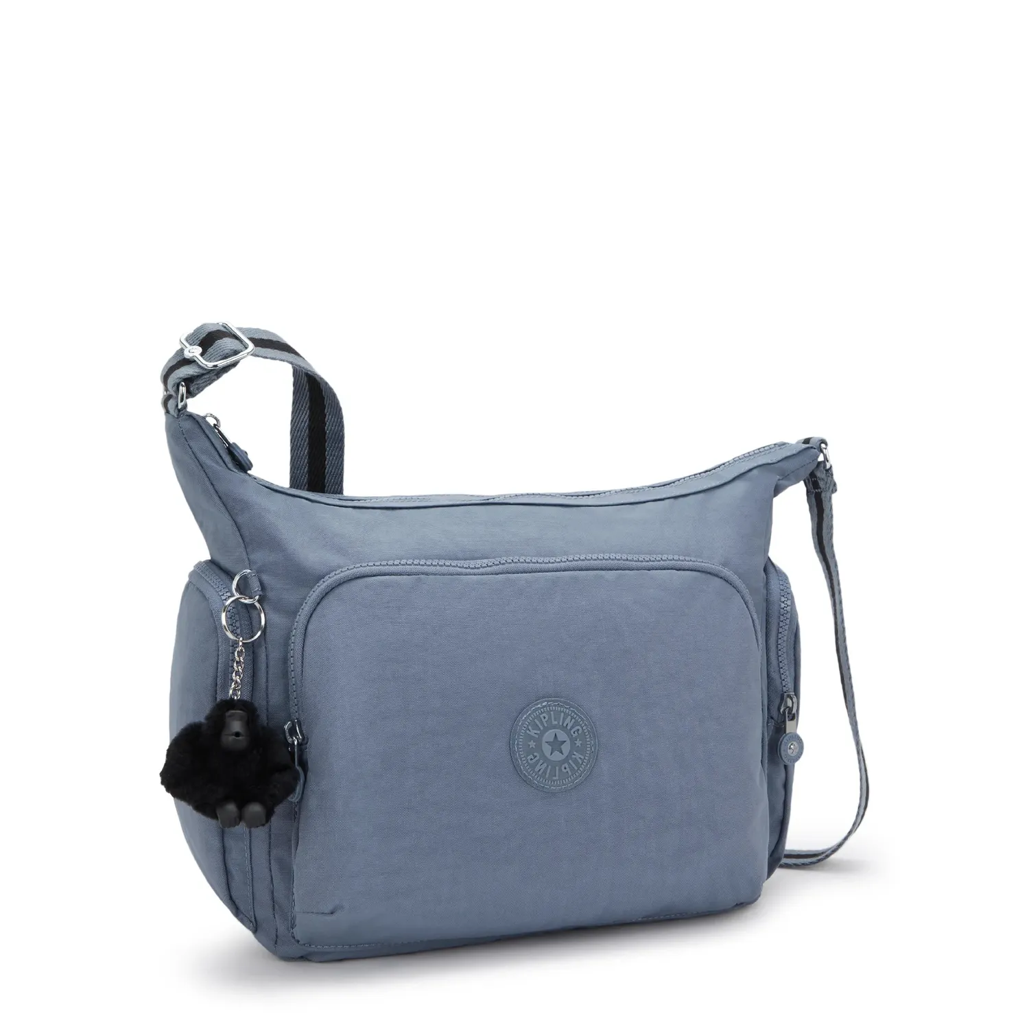 Kipling Gabb crossbody tas Blue Stone groot sleutelkoord
