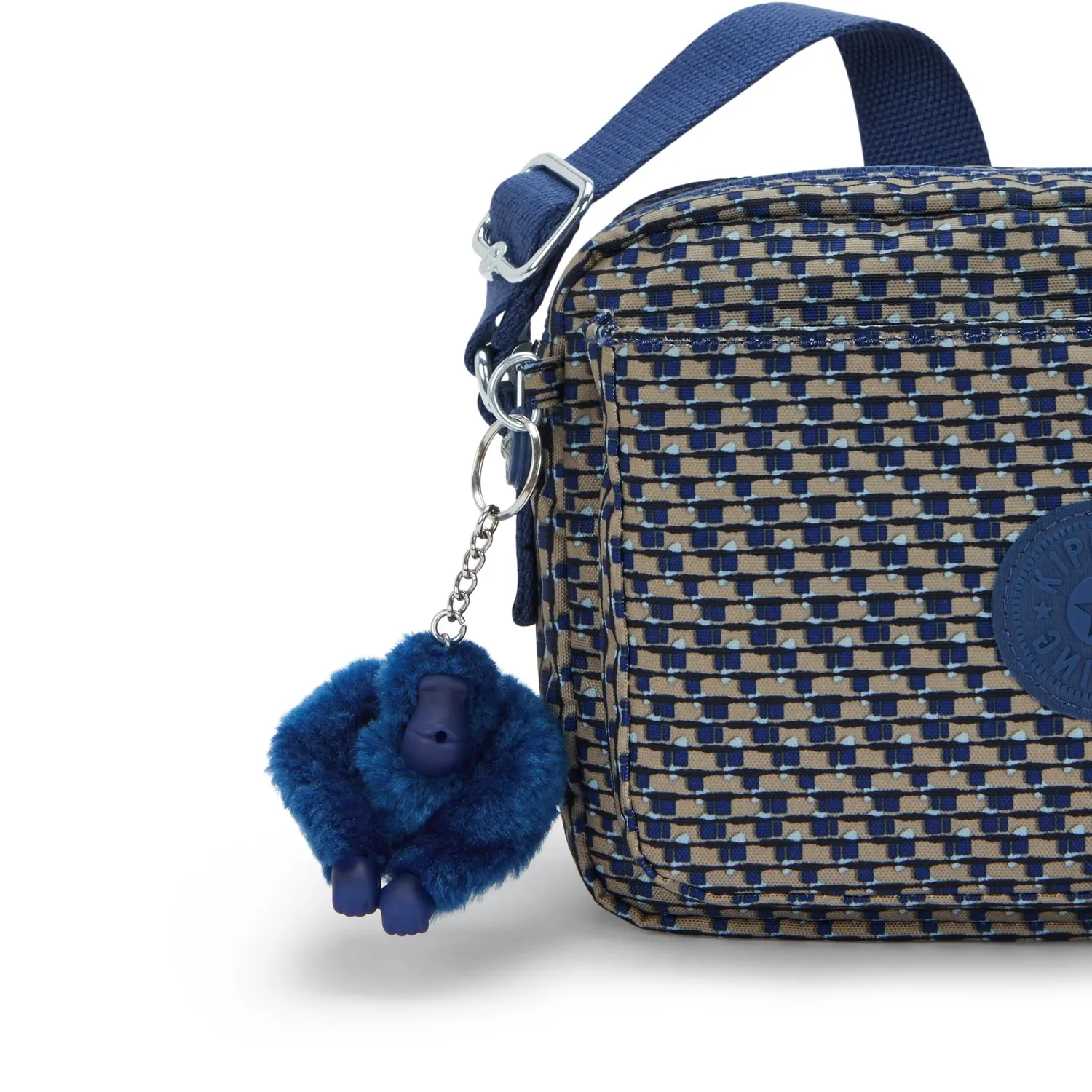 Kipling Abanu M crossbody tas Blue on Wire Medium dubbel vak