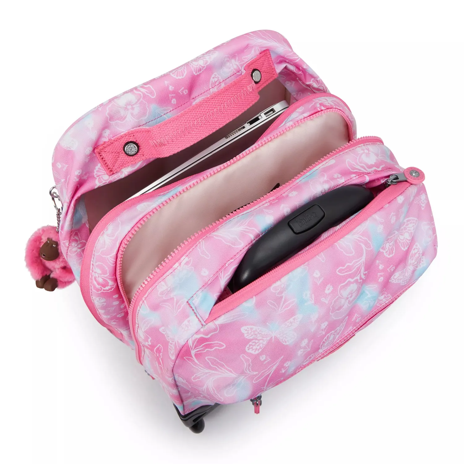 Kipling Sari trolley rugzak Groot Garden Clouds laptopvak