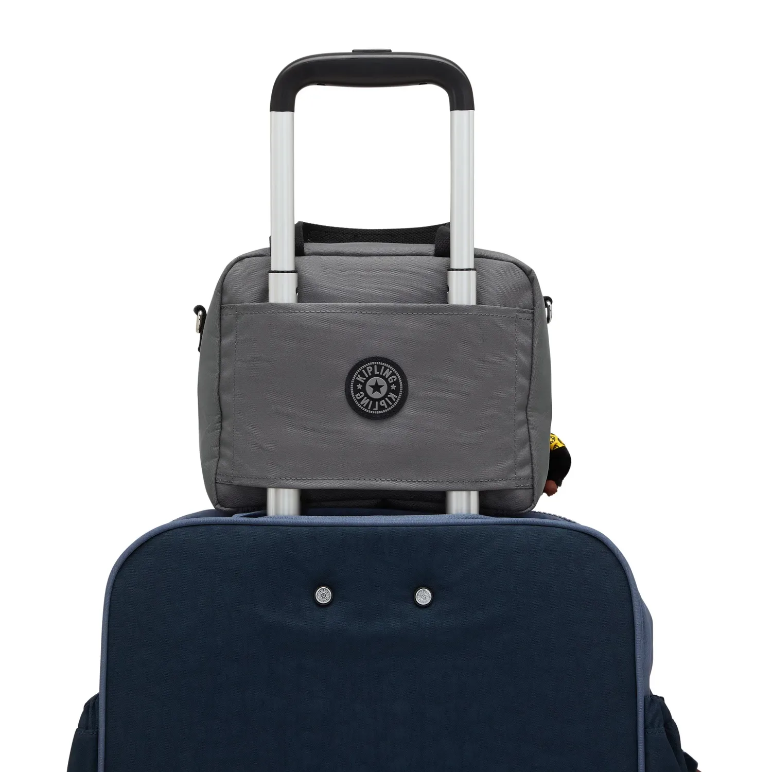 Kipling Miyo lunchtas Groot Happy Face Grey geïsoleerd