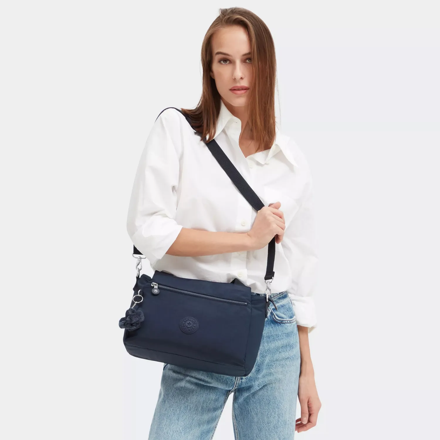 Kipling Elysia schoudertas Blue Bleu 2 medium canvas