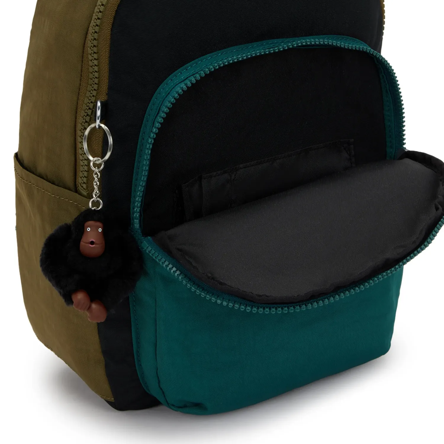 Kipling Seoul S rugzak klein Black Khaki 11 inch vak