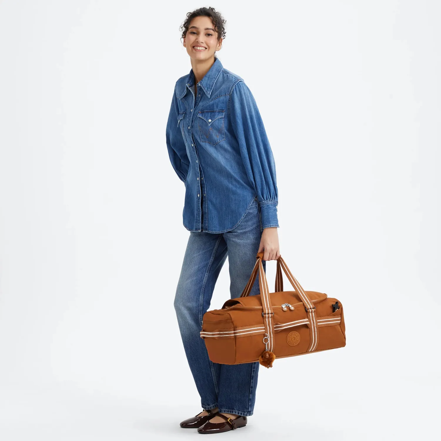 Kipling Donis S weekendtas Stylish Mokka met laptopvak 13 inch