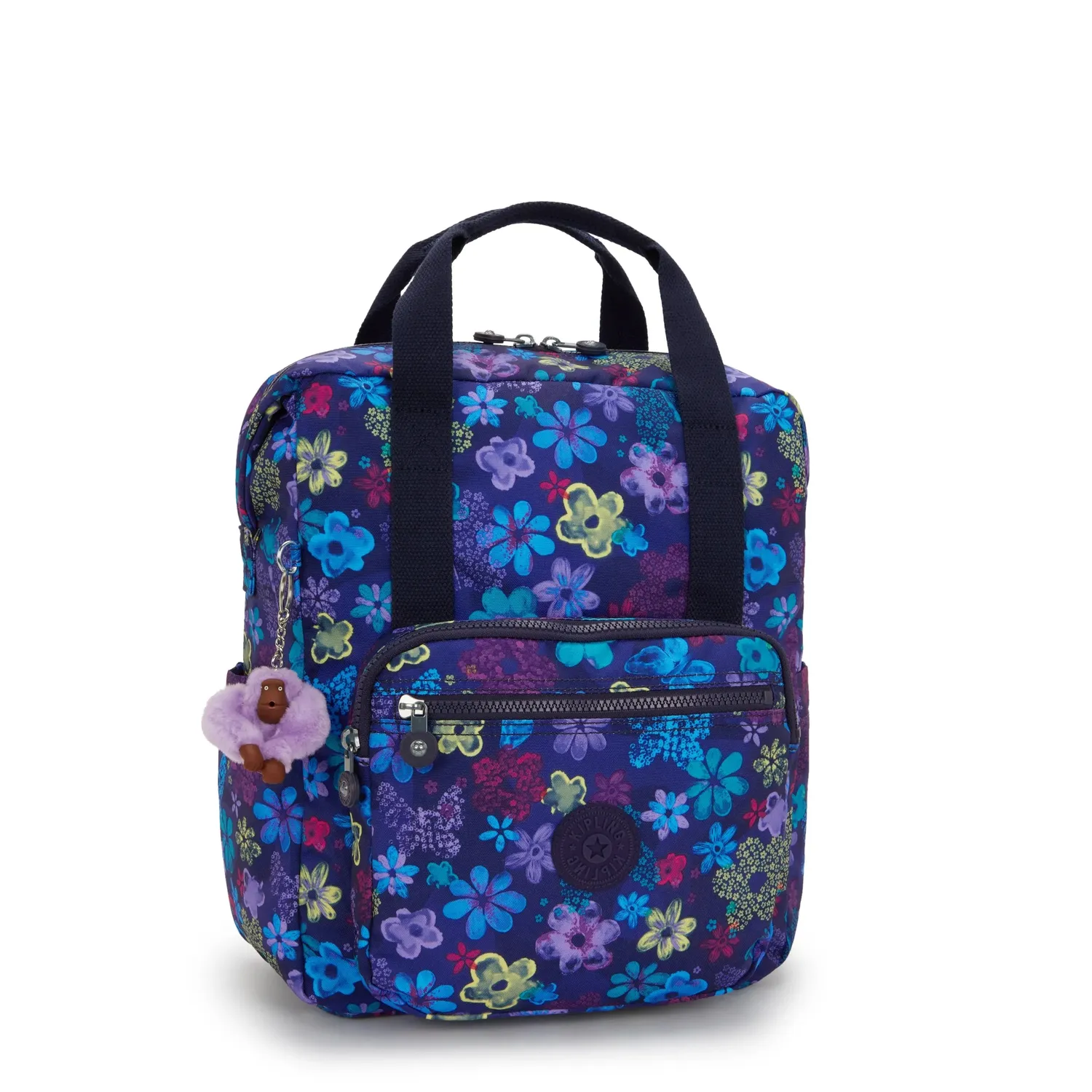 Kipling Buddy rugzak Dark Flower Stamp Medium laptopvak