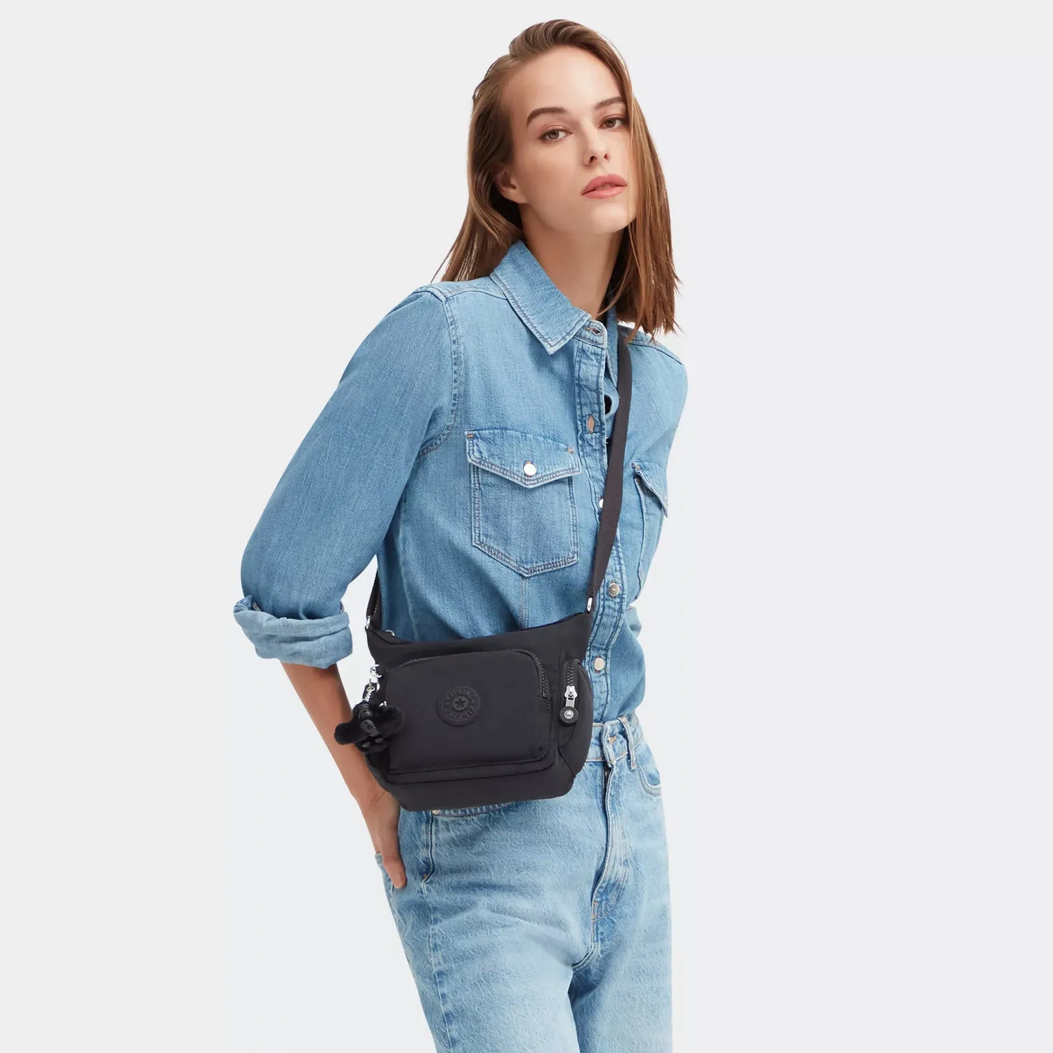 Kipling Gabbie Mini schoudertasje klein Black Noir organizer