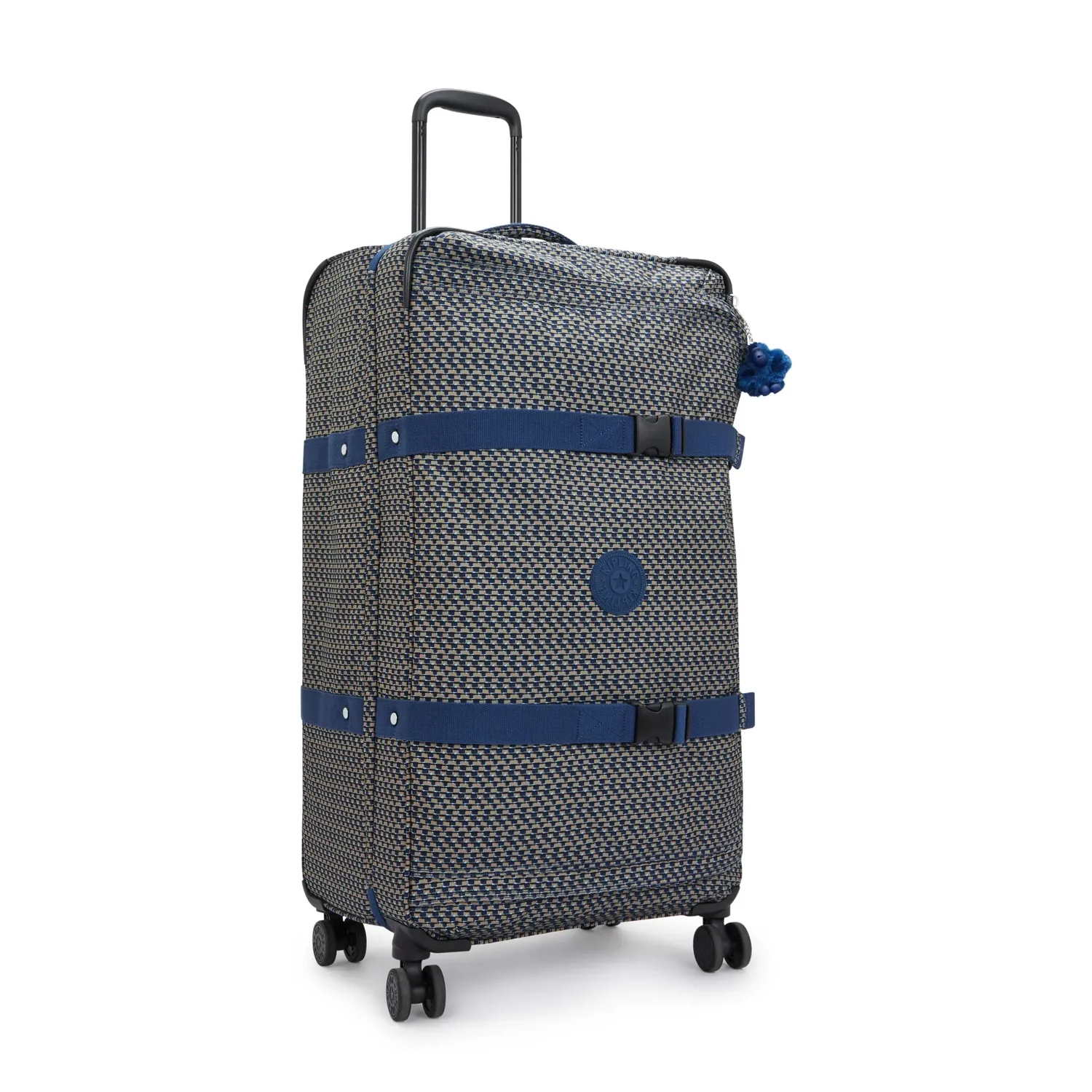 Kipling Spontaneous L koffer Blue on Wire groot 4-wiel