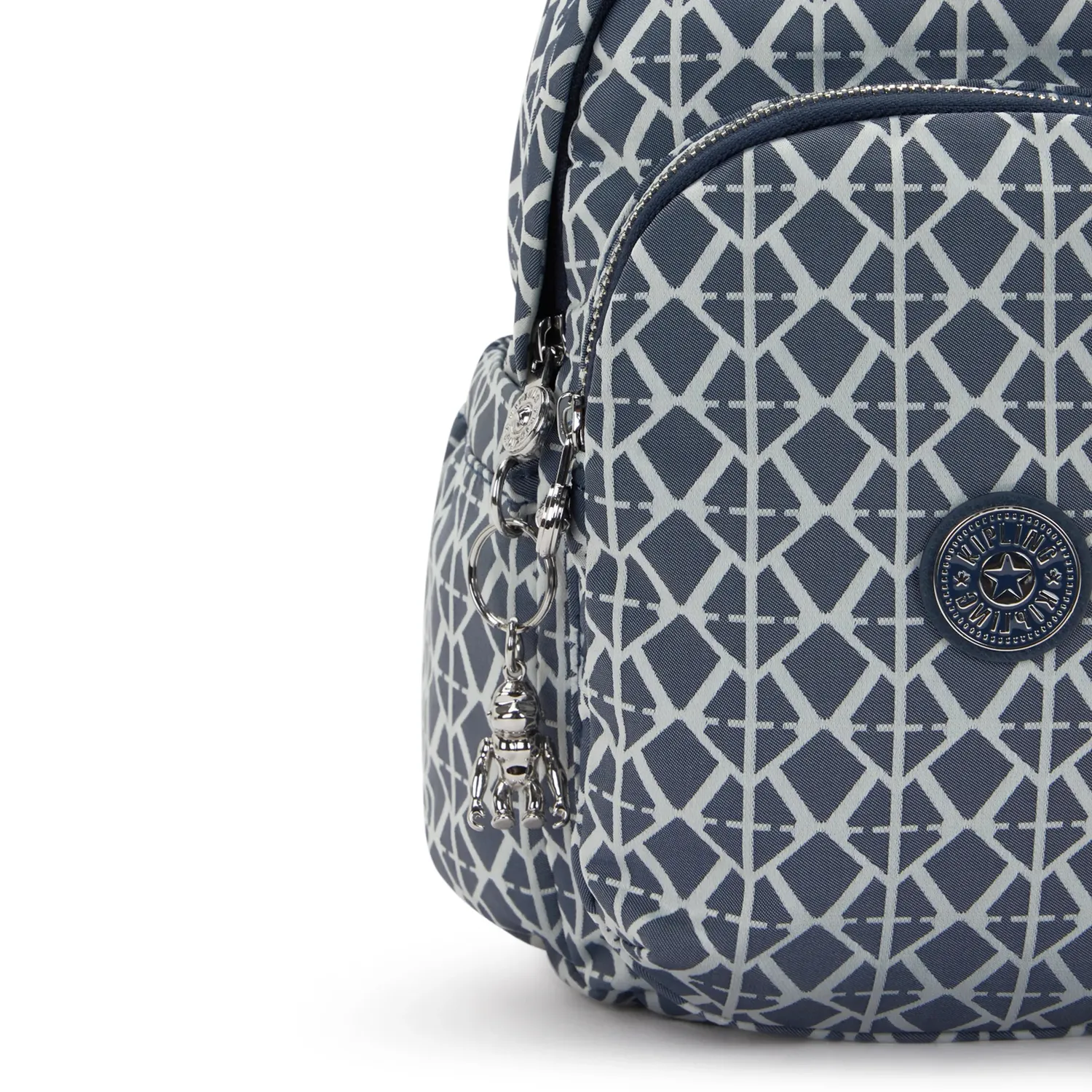 Kipling Delia Mini rugzak Navy Sign Jacquard klein vakken