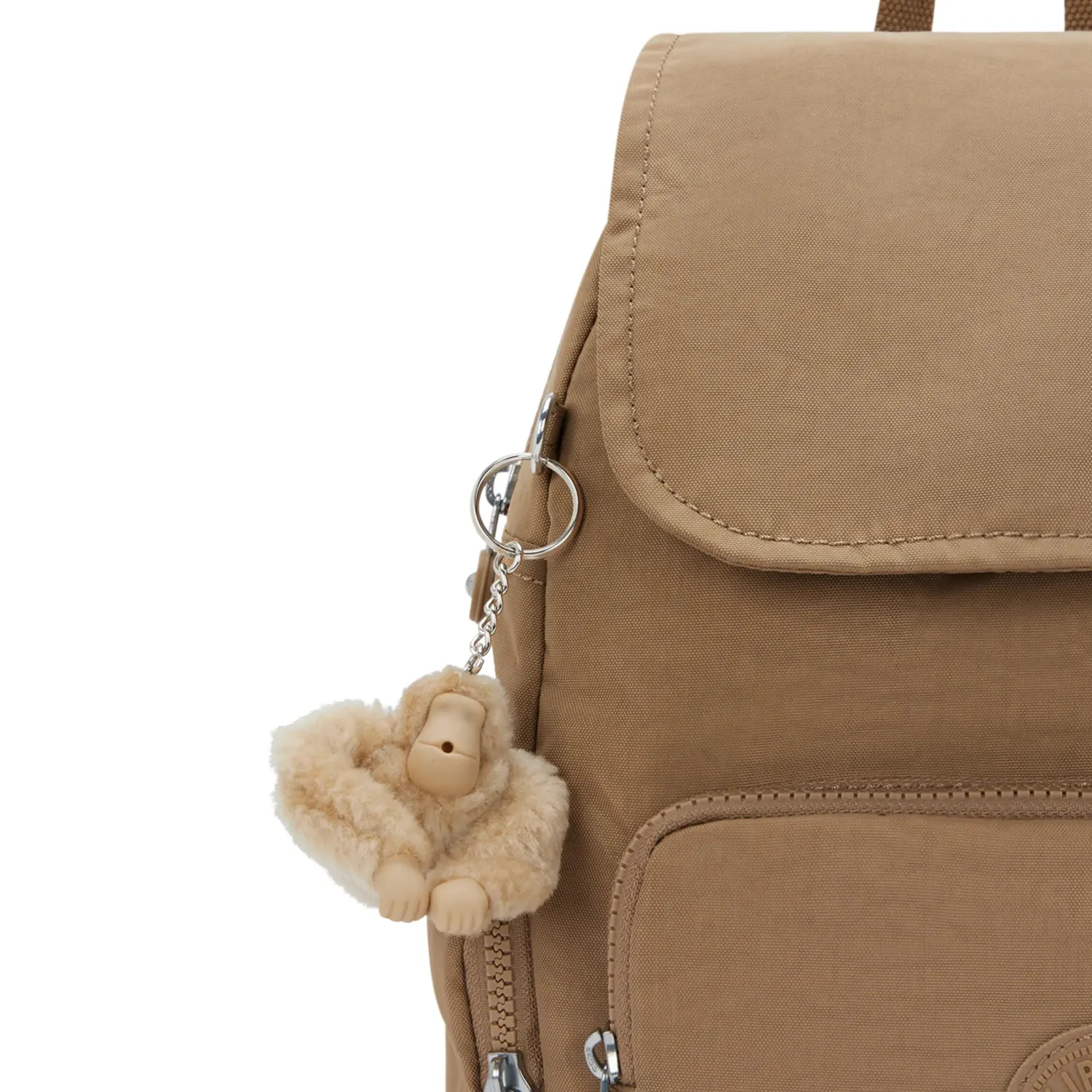 Kipling City Zip S rugzak Klein Early Tan met sleutelkoord